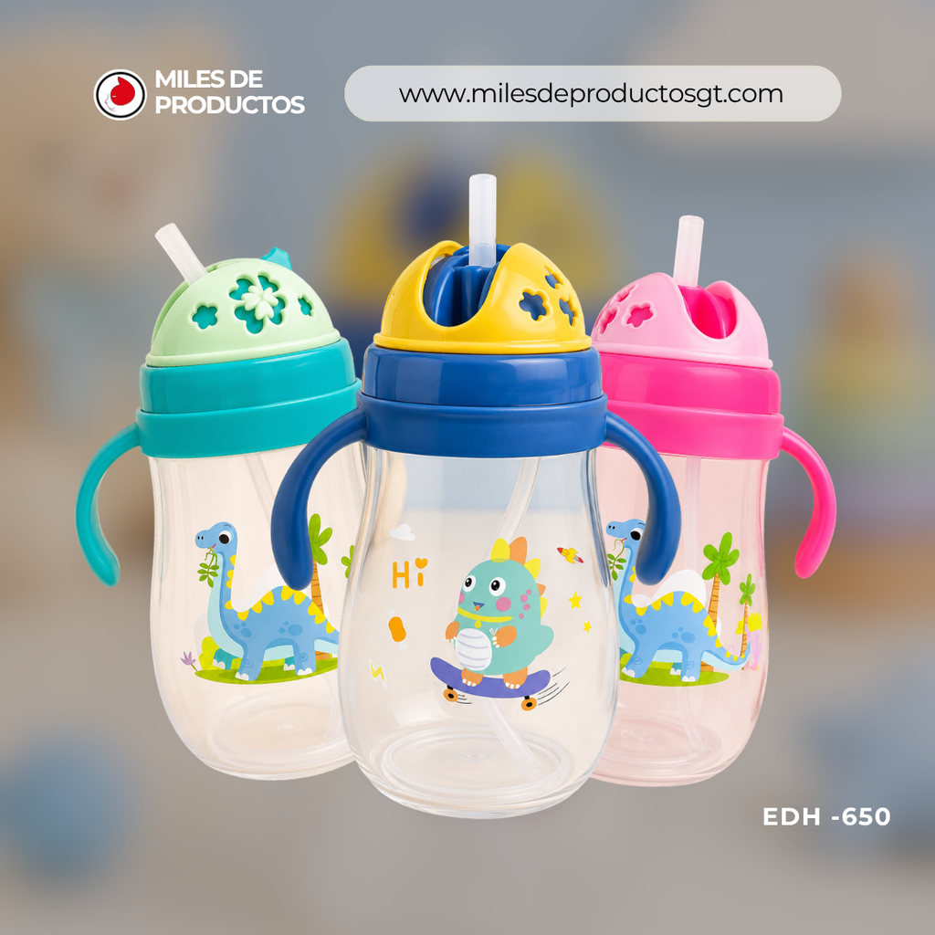 Botella de leche de plástico con diseño de dibujos animados de 450 ML de 6 X 16 X5 CM EDH 650