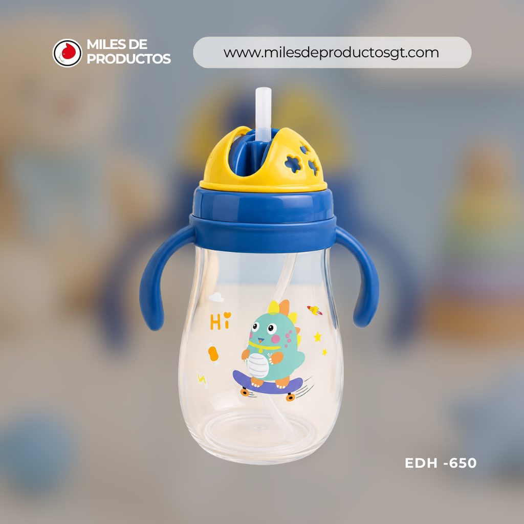 Botella de leche de plástico con diseño de dibujos animados de 450 ML de 6 X 16 X5 CM EDH 650
