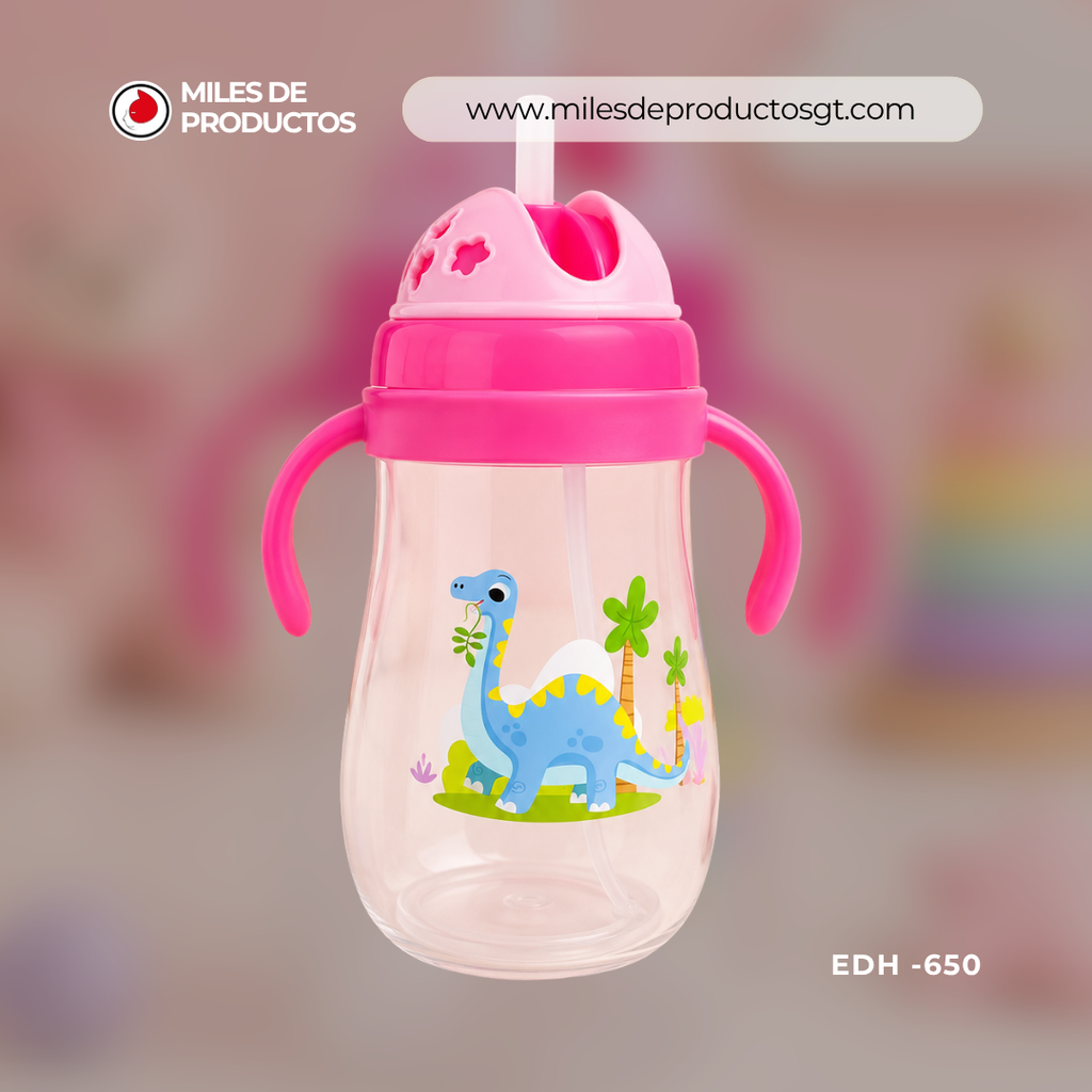 Botella de leche de plástico con diseño de dibujos animados de 450 ML de 6 X 16 X5 CM EDH 650