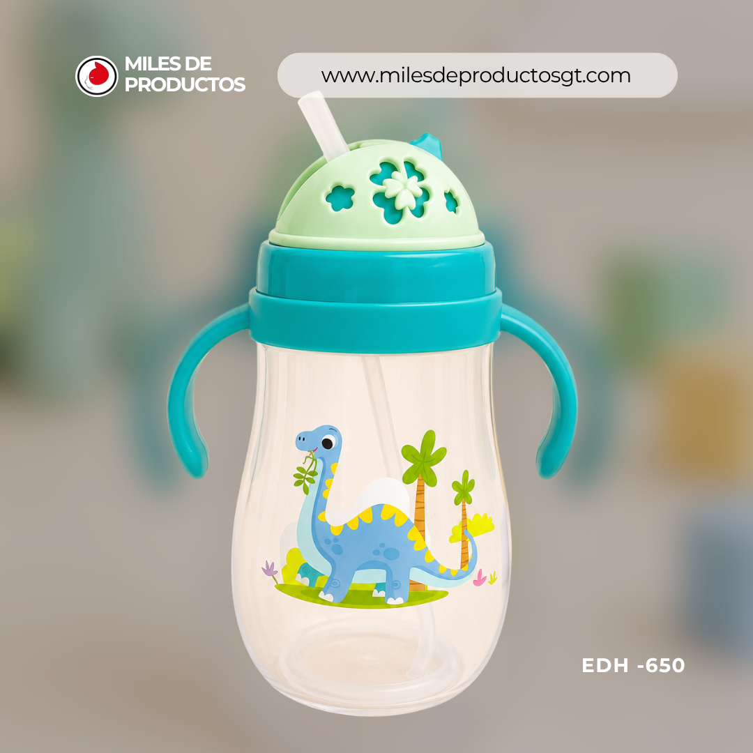 Botella de leche de plástico con diseño de dibujos animados de 450 ML de 6 X 16 X5 CM EDH 650