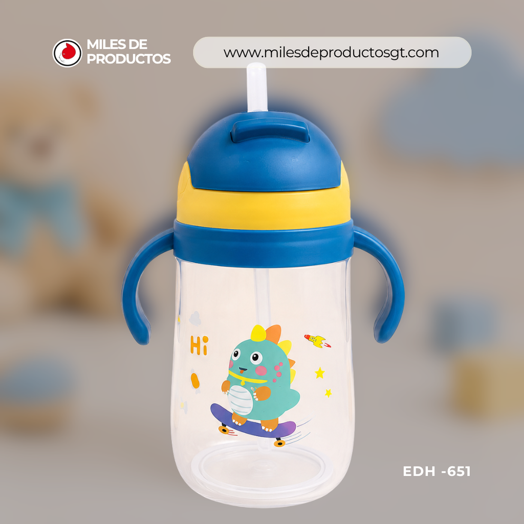 Botella de leche infantil de plástico con diseño de dibujos animados 500 ML 6 .5 X 17 X 7 cm EDH 651