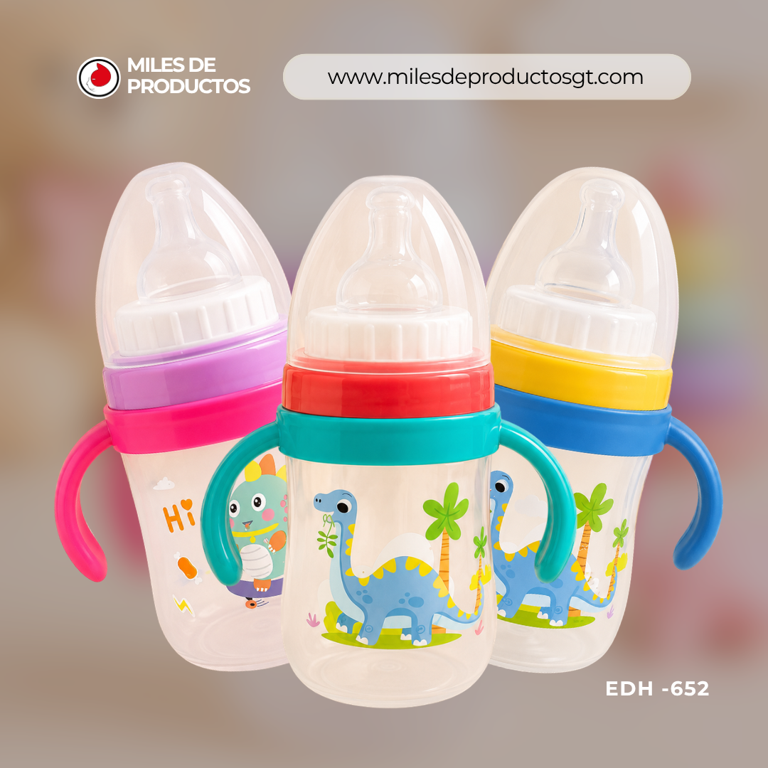 Botella de leche infantil de plástico con diseño de dibujos animados 200 ML 65 X 15 X5 cm EDH 652