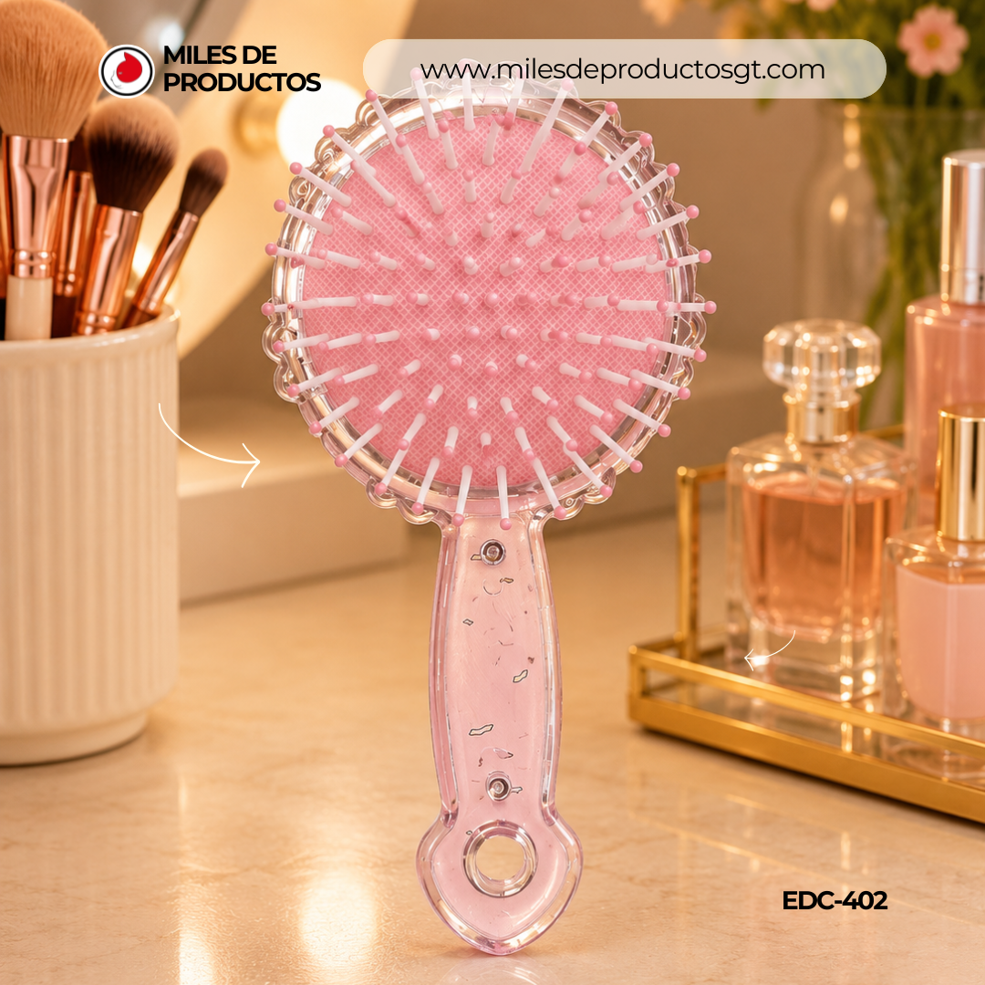 PEINE DE PLASTICO CON FORMA CIRCULAR Y DIBUJOS ANIMADOS EDC-402