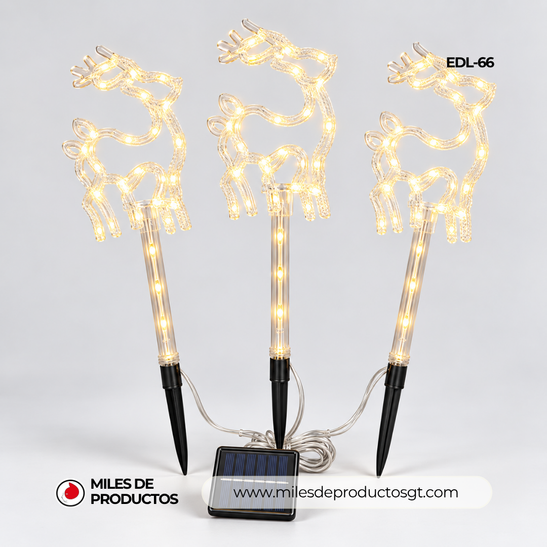 Decoración navideña para jardín con sistema autónomo solar.  EDL-66