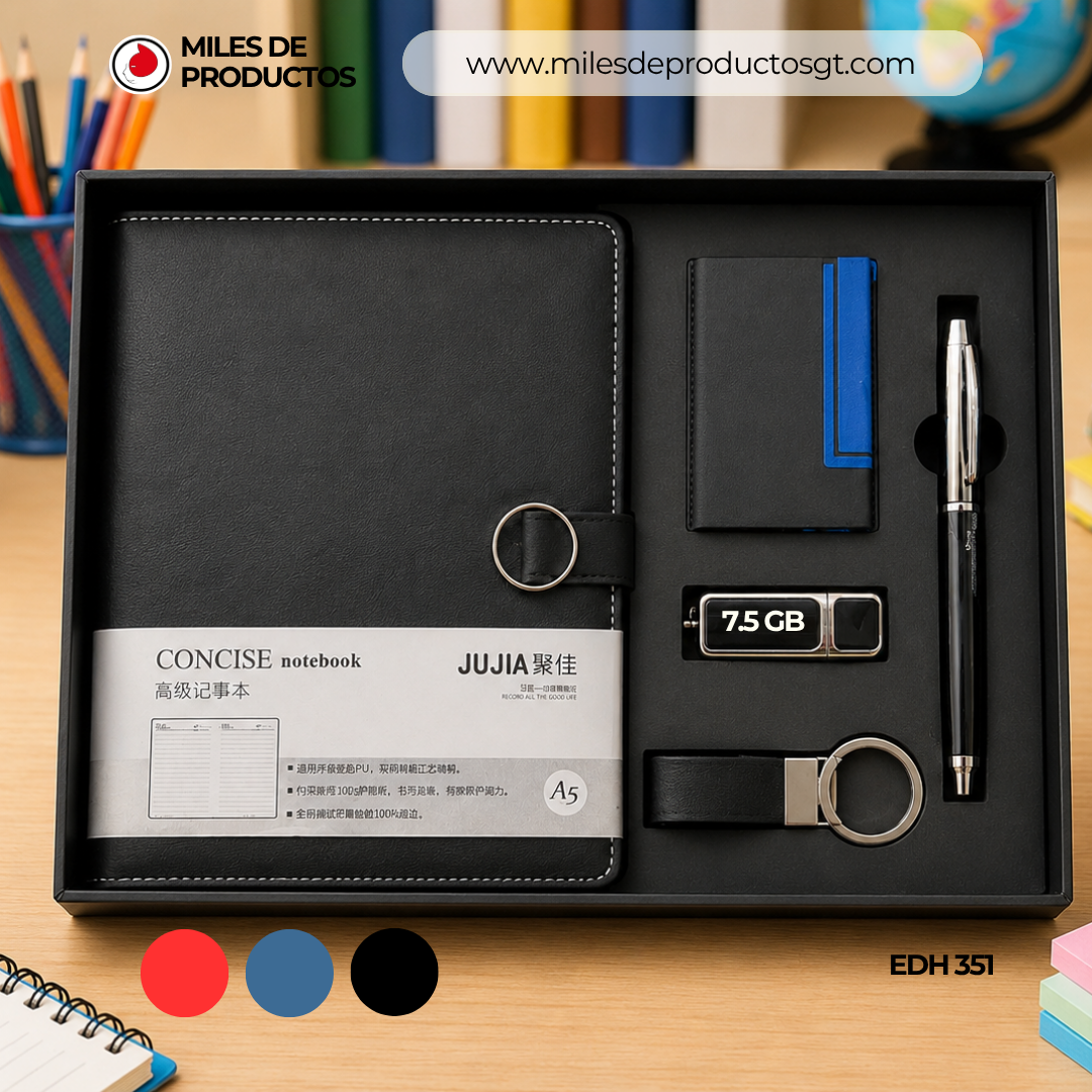 SET EJECUTIVO EN CAJA DE REGALO CON CUADERNO DE PAPEL. TAMAÑO: 30,5 X 22,5 CM EDH 351