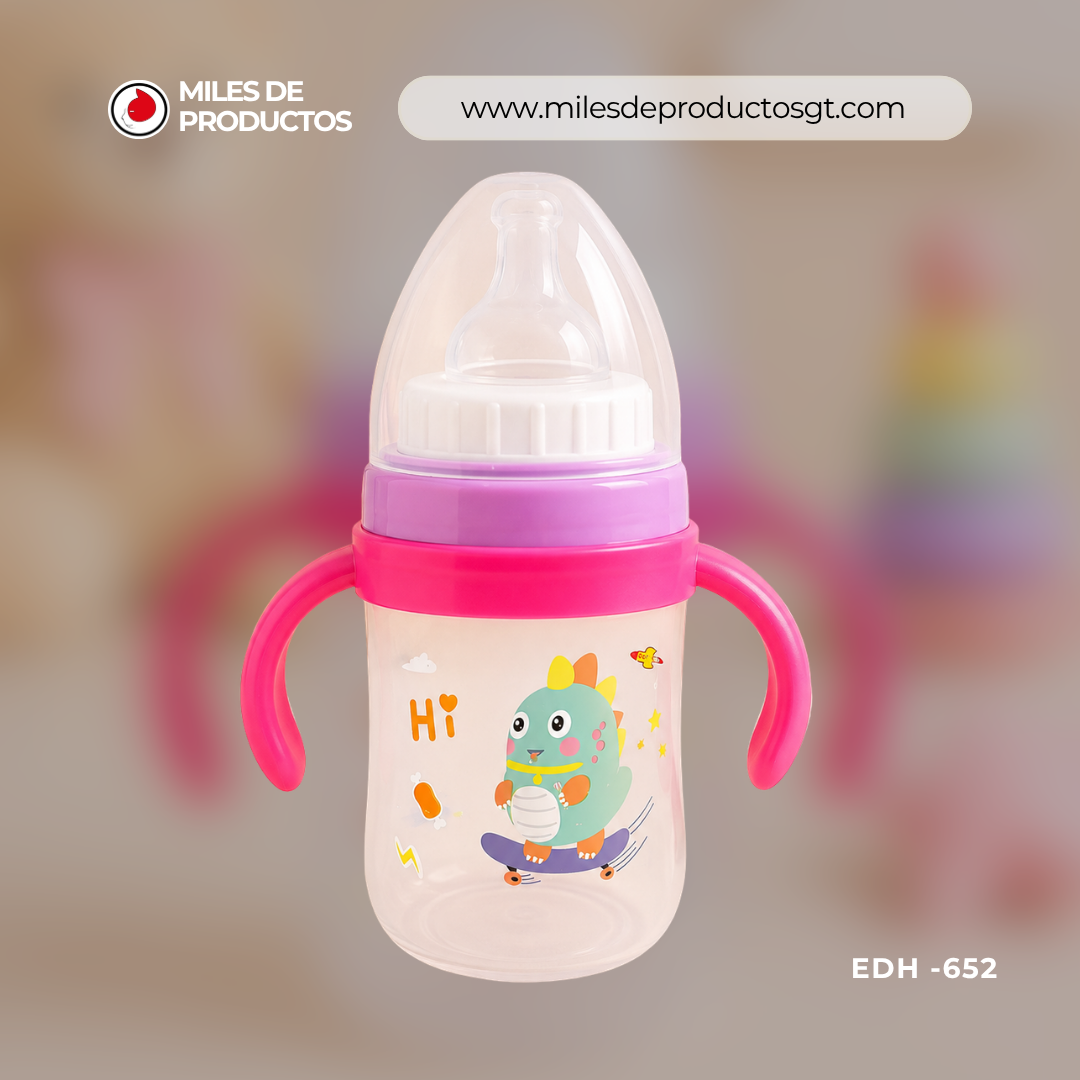 Botella de leche infantil de plástico con diseño de dibujos animados 200 ML 65 X 15 X5 cm EDH 652