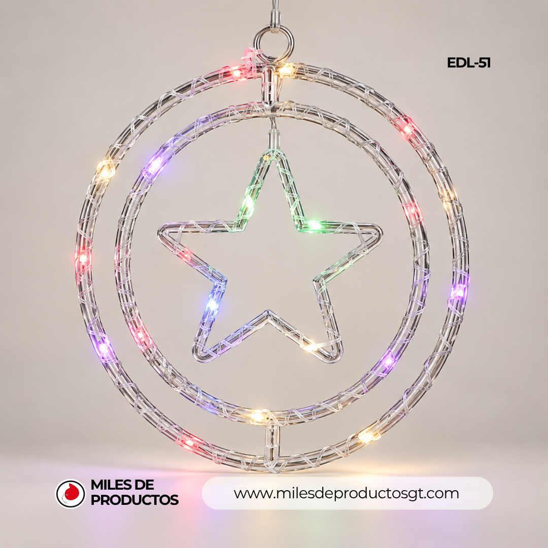 AROS DE LUZ DE PLÁSTICO DE 110 V CON FORMA DE ESTRELLA EDL 51