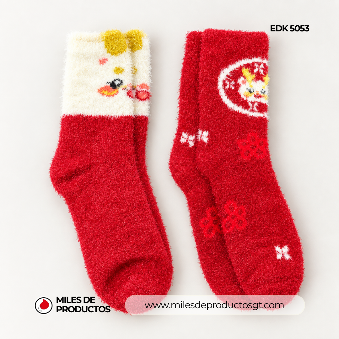 CALCETINES LARGOS  DE POLIÉSTER CON DISEÑO NAVIDEÑO EDK 5053