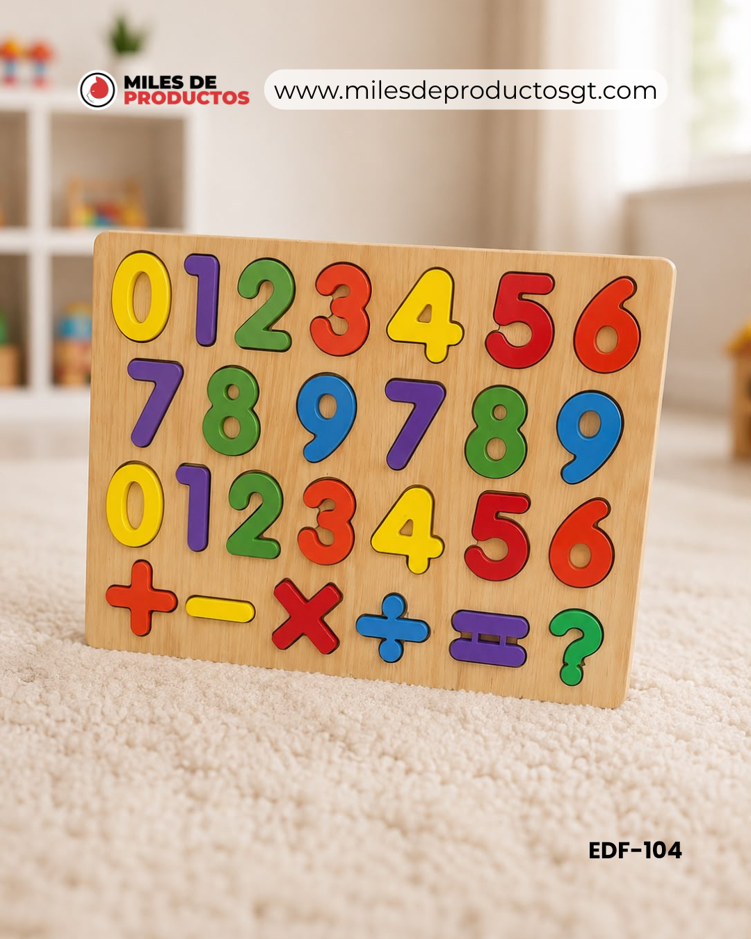 BLOQUES DE NUMEROS DE TABLERO DE DENSIDAD PARA NIÑOS TAMAÑO: 30*22*1.2 EDF-104