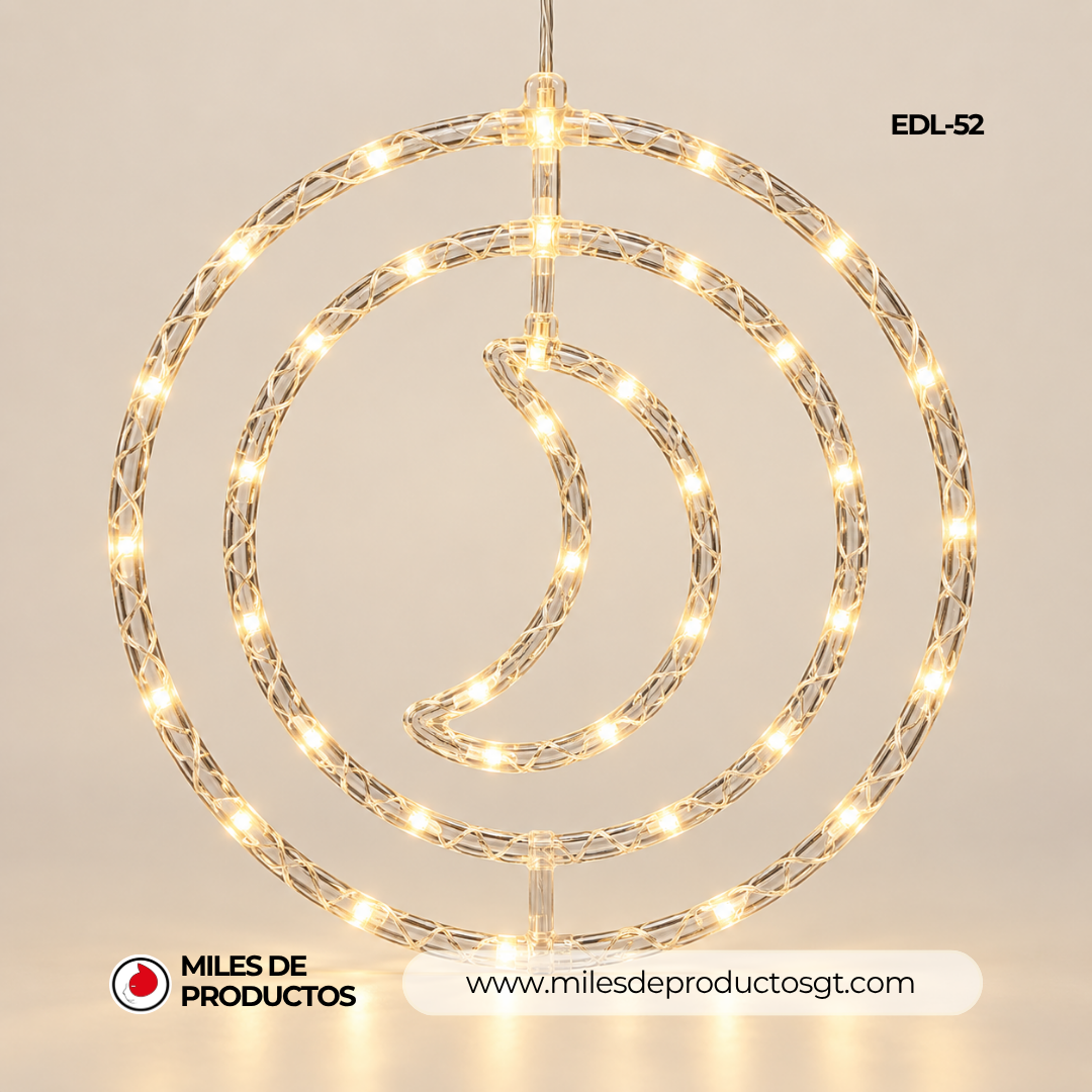 ARO COLGANTE DE LUZ DECORATIVO CON FORMA DE LUNA 110 V EDL 52