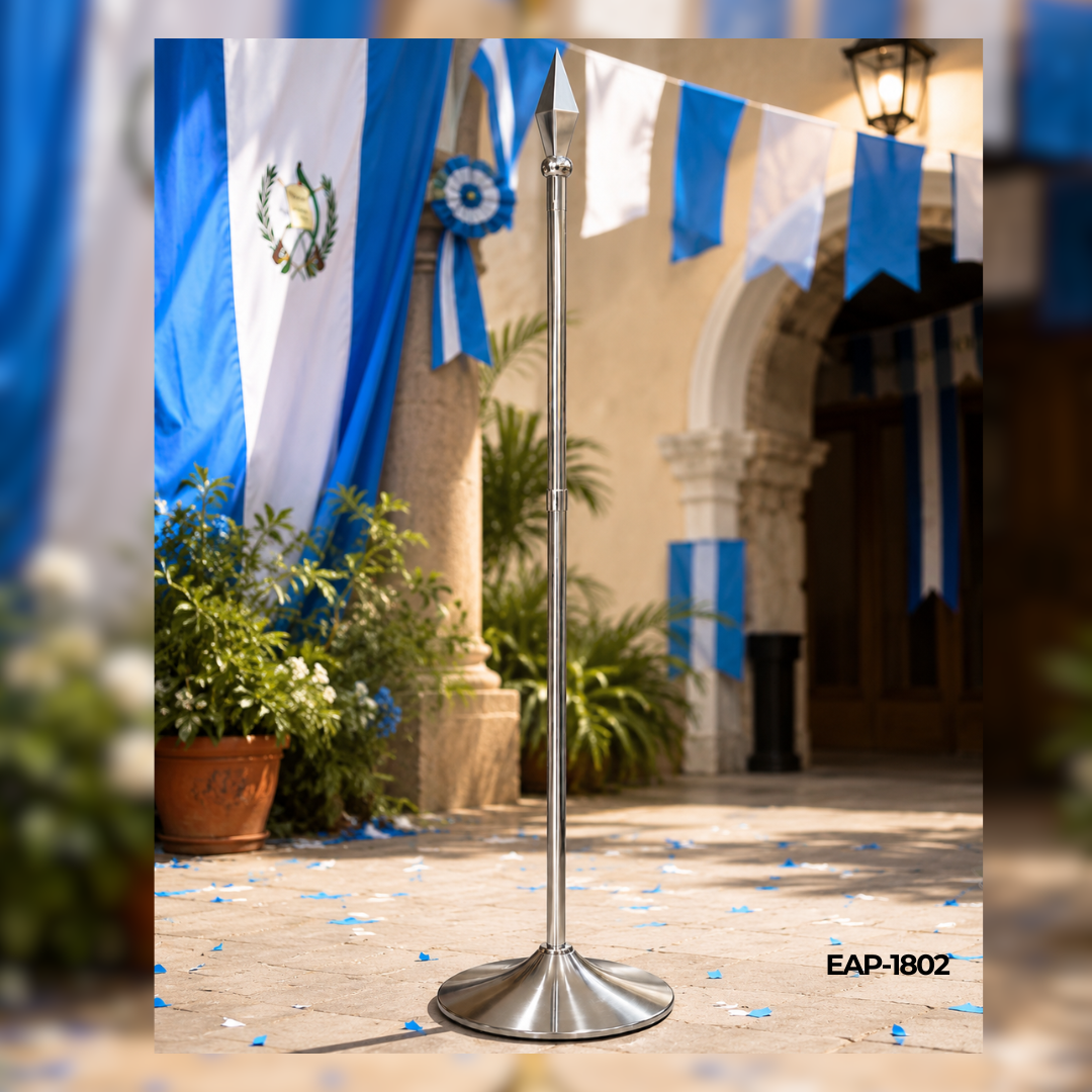MÁSTIL DE ACERO INX DE 2,6 M AJUSTABLE PLATEADO EAP-1803