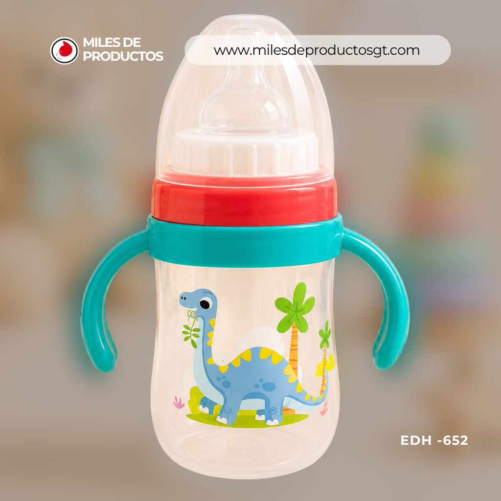 Botella de leche infantil de plástico con diseño de dibujos animados 200 ML 65 X 15 X5 cm EDH 652