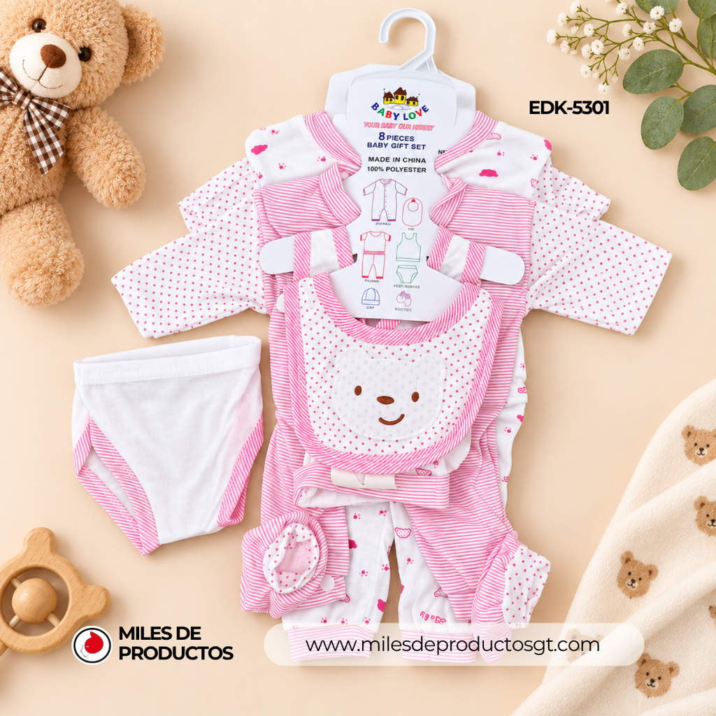 Conjunto para niño de 8 piezas recién nacido edk 5301