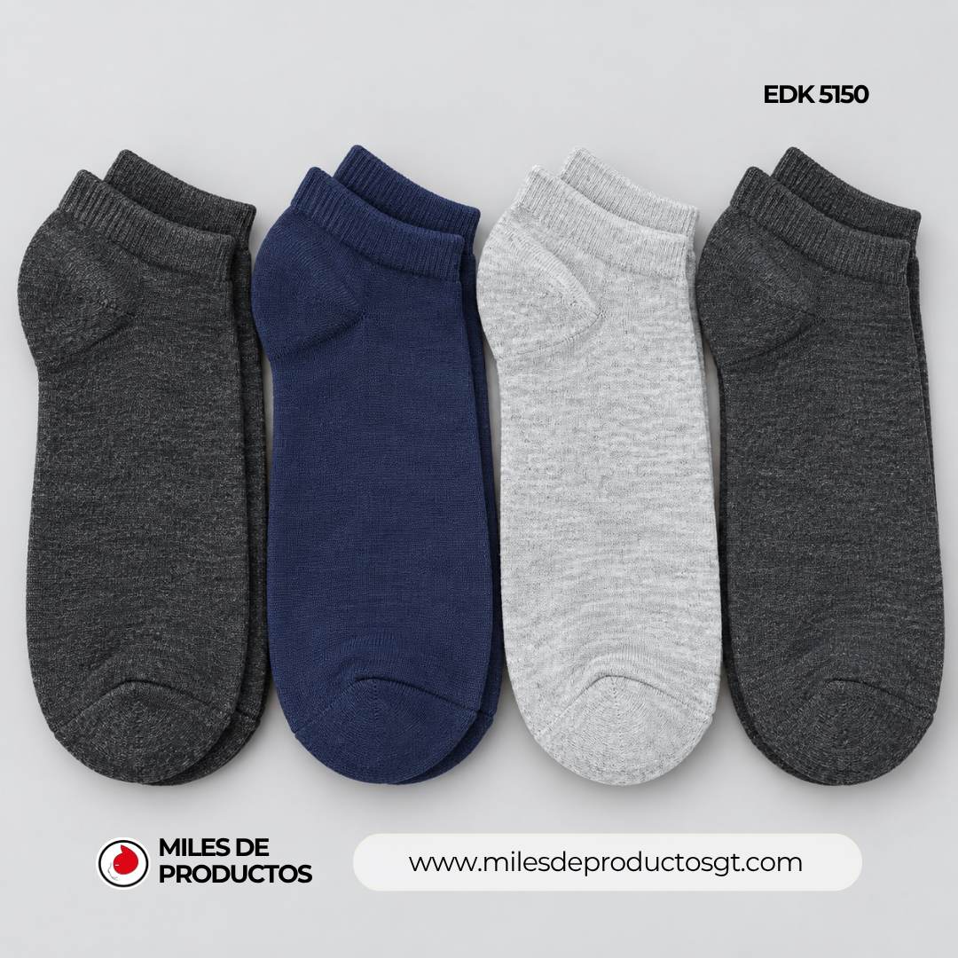 CALCETINES BAJOS DE POLIÉSTER PARA ADULTOS, COLORES VARIADOS(CABALLERO) EDK 5150