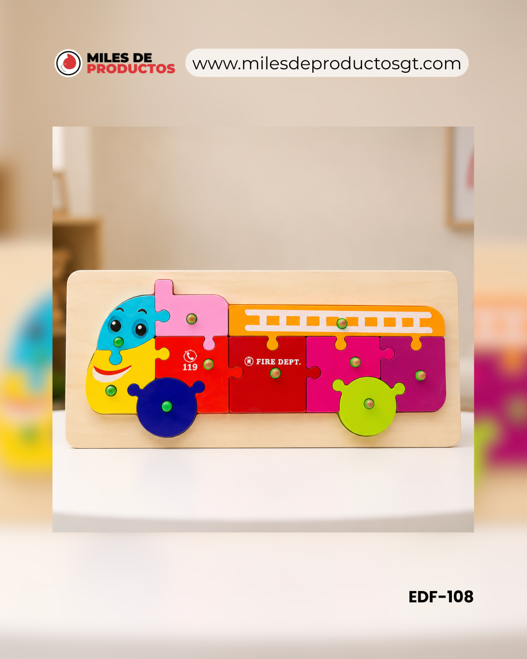 BLOQUES DE CONSTRUCCIÓN DE TABLERO DE DENSIDAD PARA NIÑOS TAMAÑO: 30*22*1.2 EDF-108