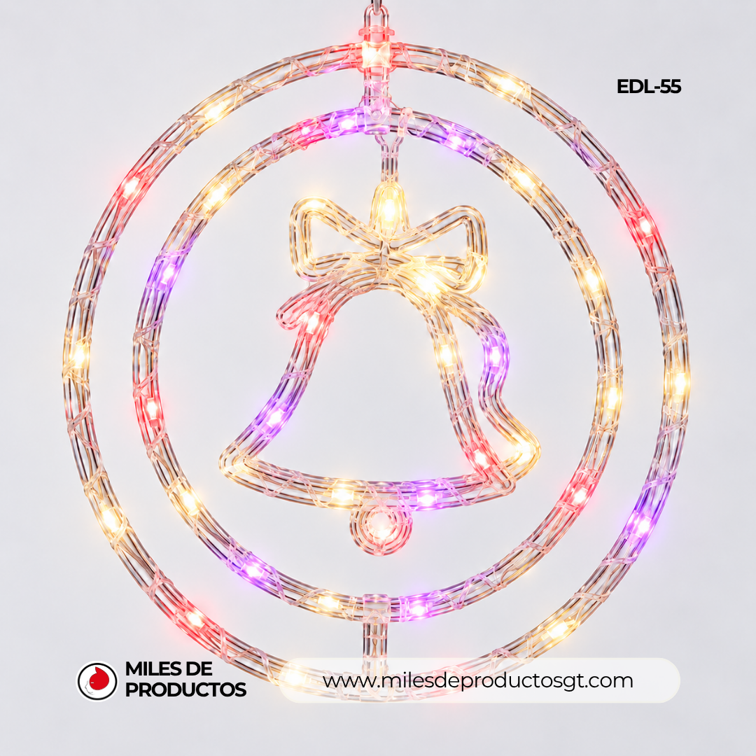 ARO COLGANTE DECORACION ILUMINADA CON FORMA DE CAMPANA 110V EDL 55