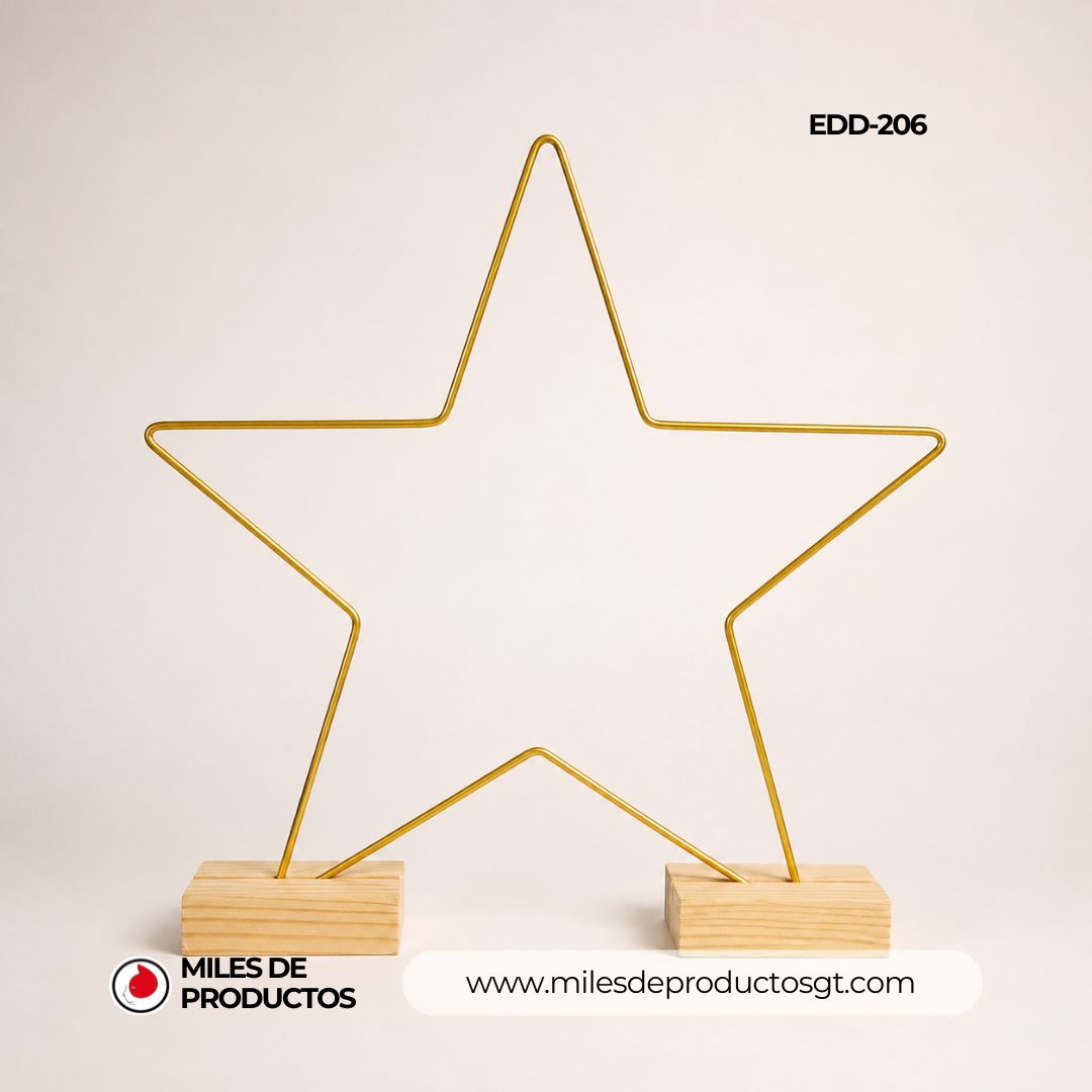 Centro de Mesa versátil en forma de estrella en bases de madera EDD-206