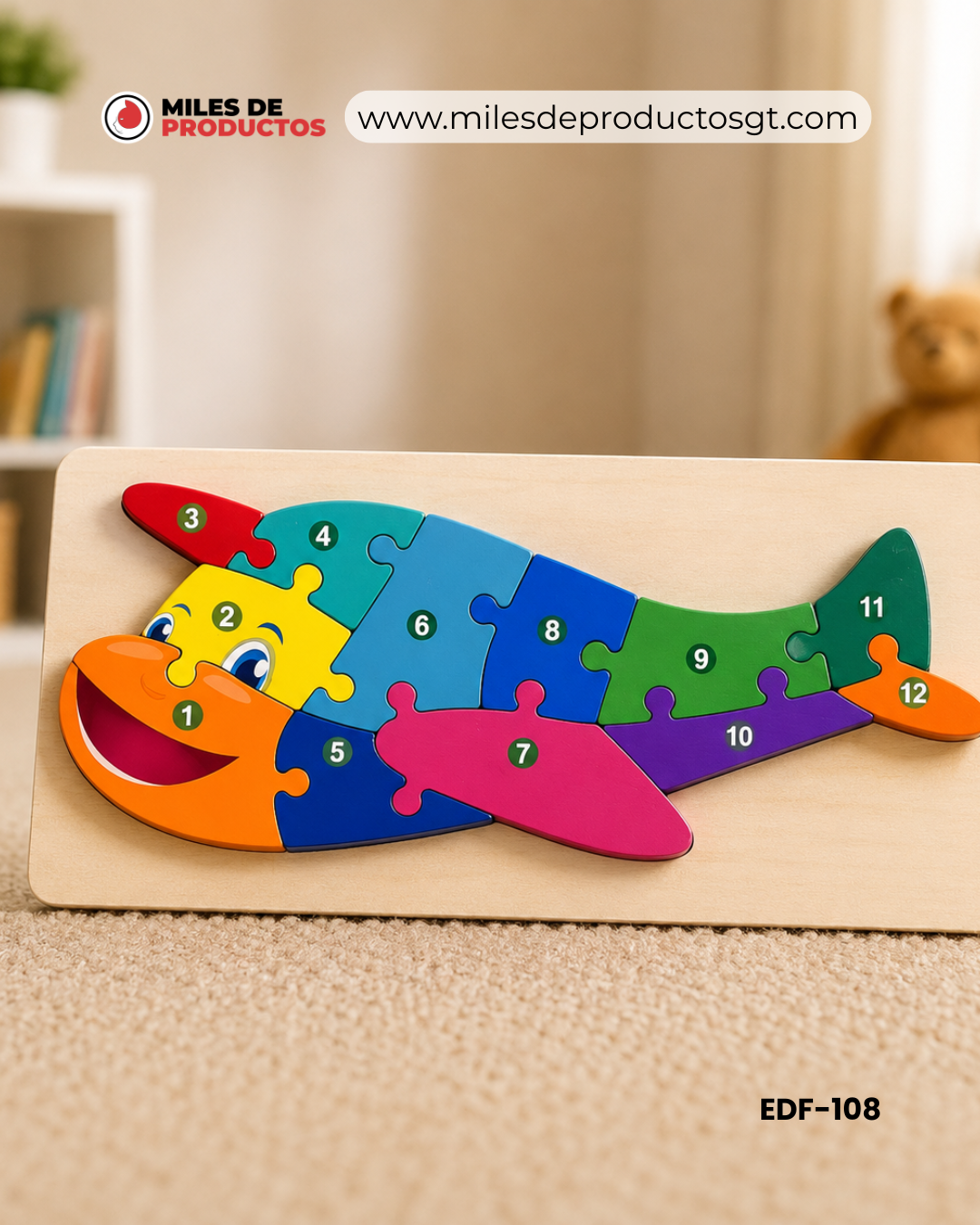 BLOQUES DE CONSTRUCCIÓN DE TABLERO DE DENSIDAD PARA NIÑOS TAMAÑO: 30*22*1.2 EDF-108