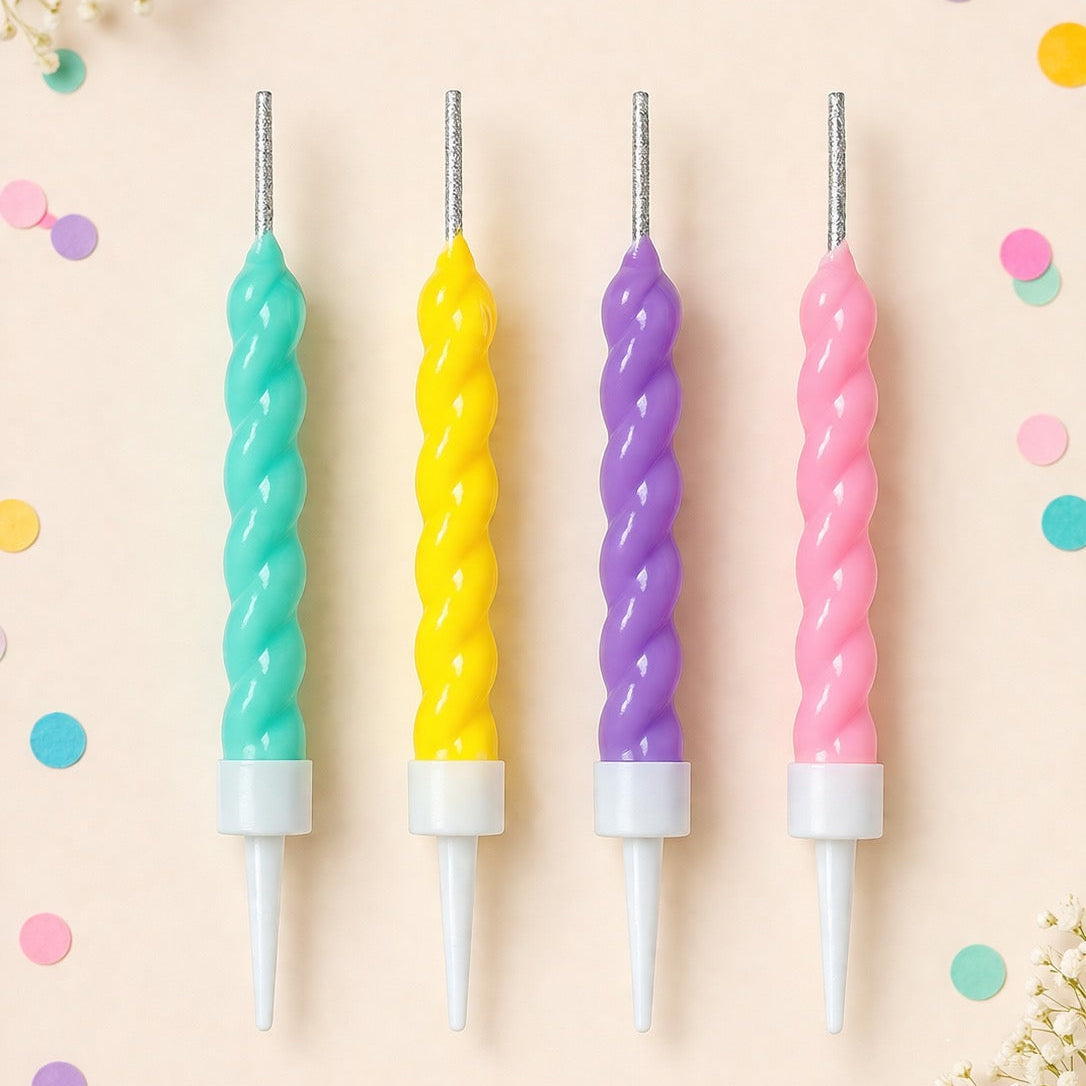 VELA ESPIRAL DE MACARONES DE COLORES EBA-57