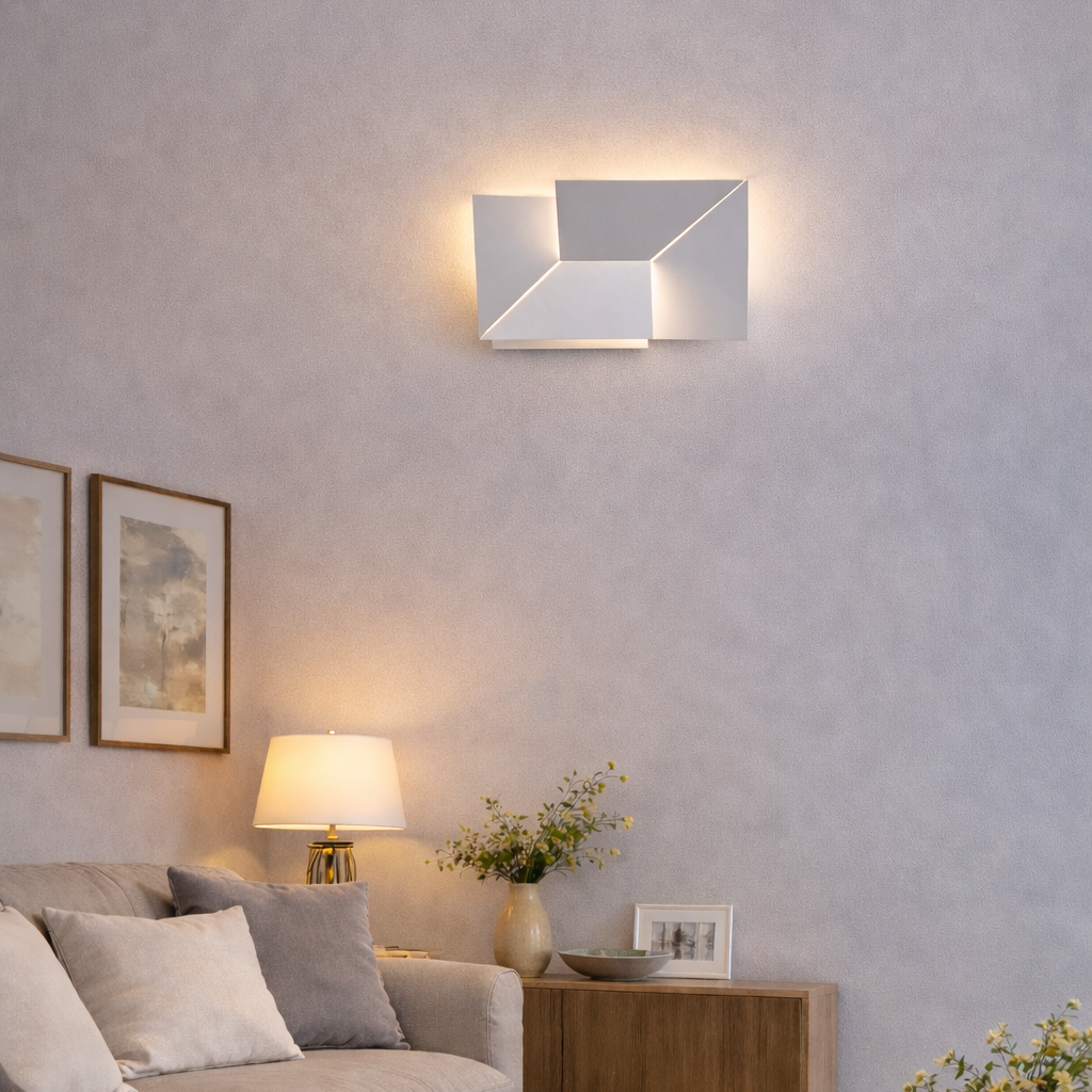LÁMPARA DE PARED LED CON MARCO ASIMETRICO RECTANGULAR DBY-82 - miles-deproductos