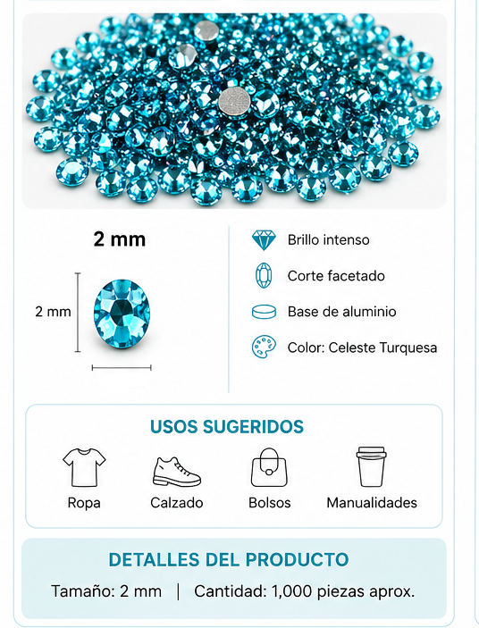 PERLA DE ROPA DE ALUMINIO  CELESTE EAB-25