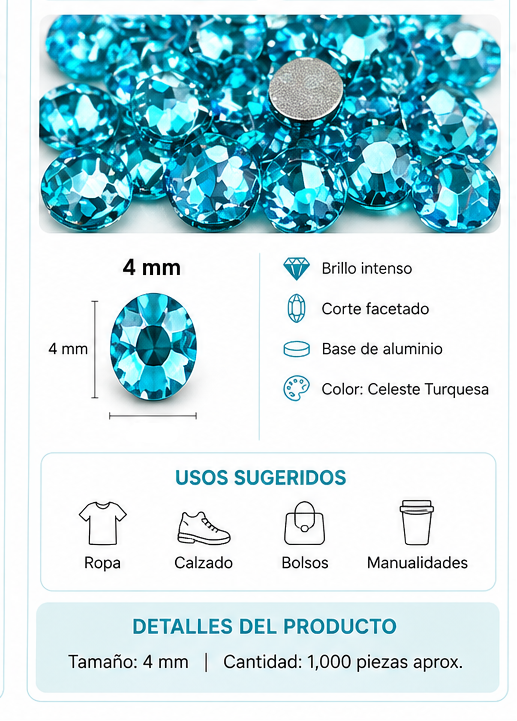 PERLA DE ROPA DE ALUMINIO  CELESTE EAB-39