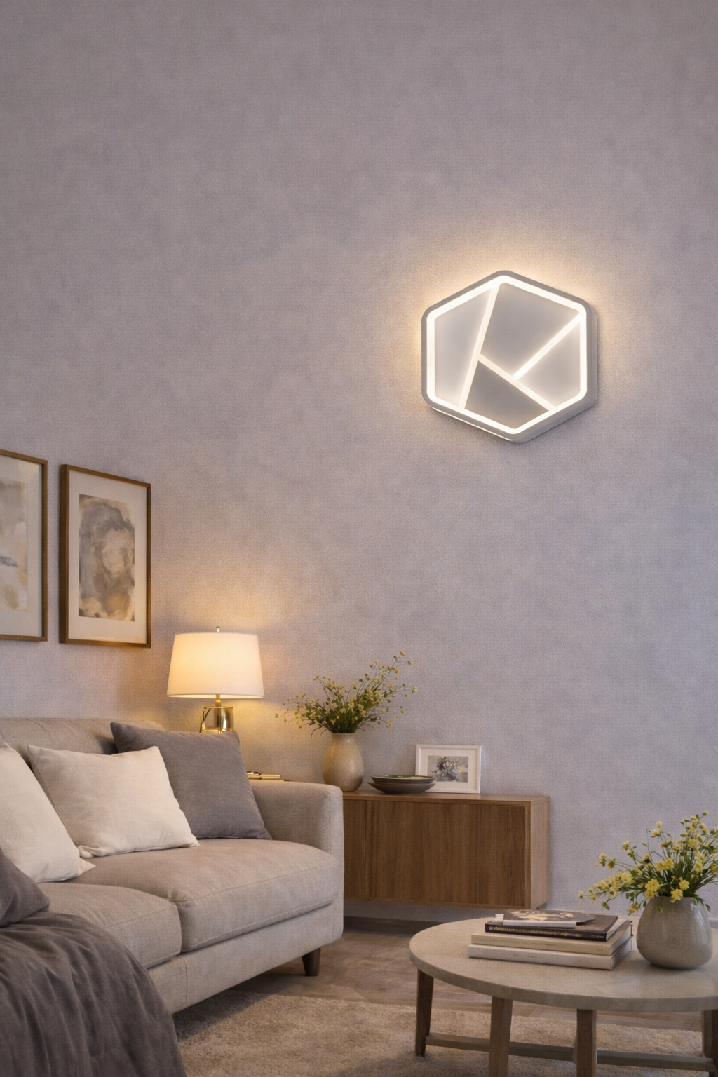 LAMPARA GEOMETRICA EN FORMA DE HEXAGONO - miles-deproductos
