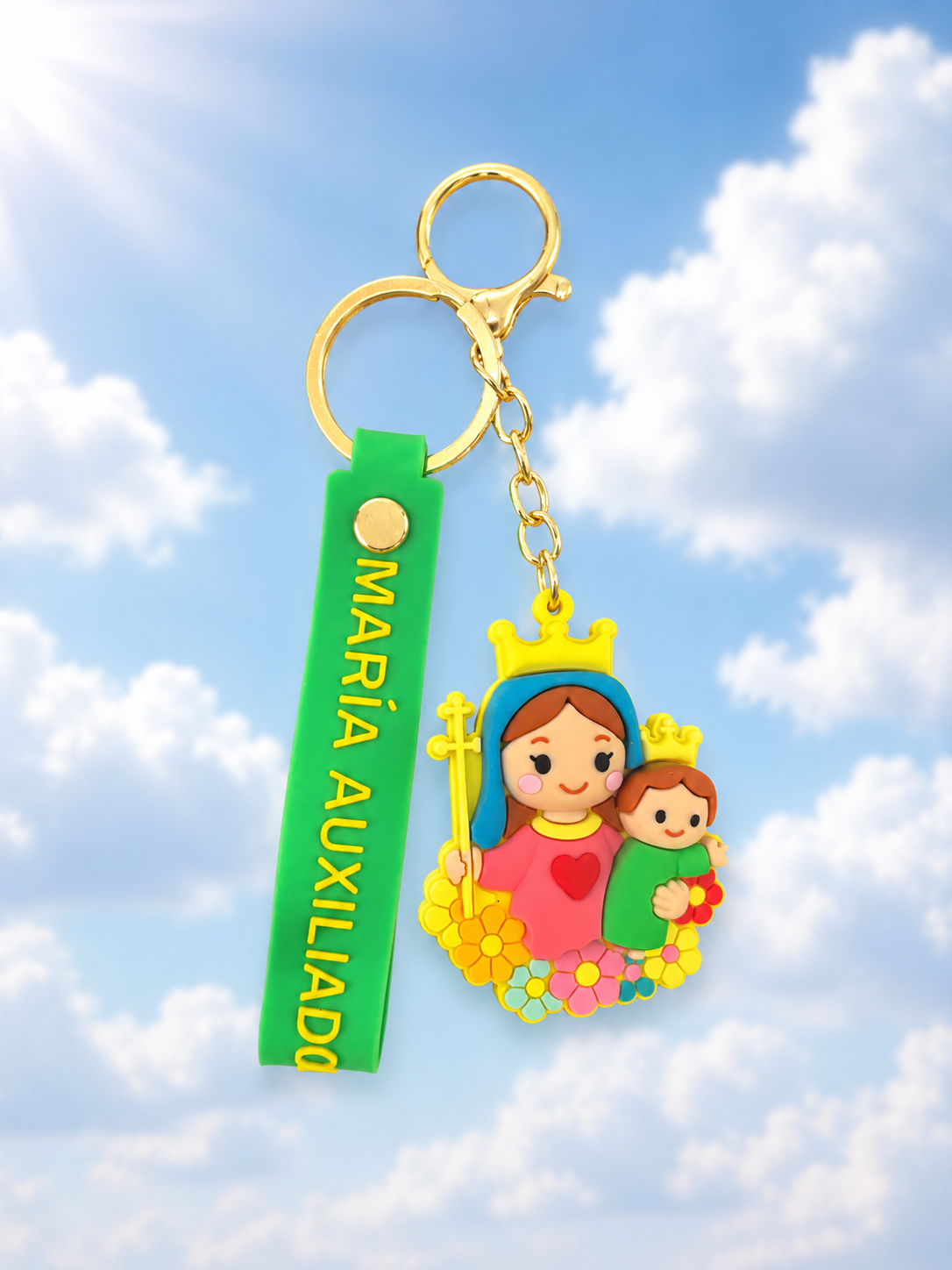 LLAVERO DE PLÁSTICO CON DIBUJOS ANIMADOS CRISTIANOS  MARIA AUXILIADORA EDH 403