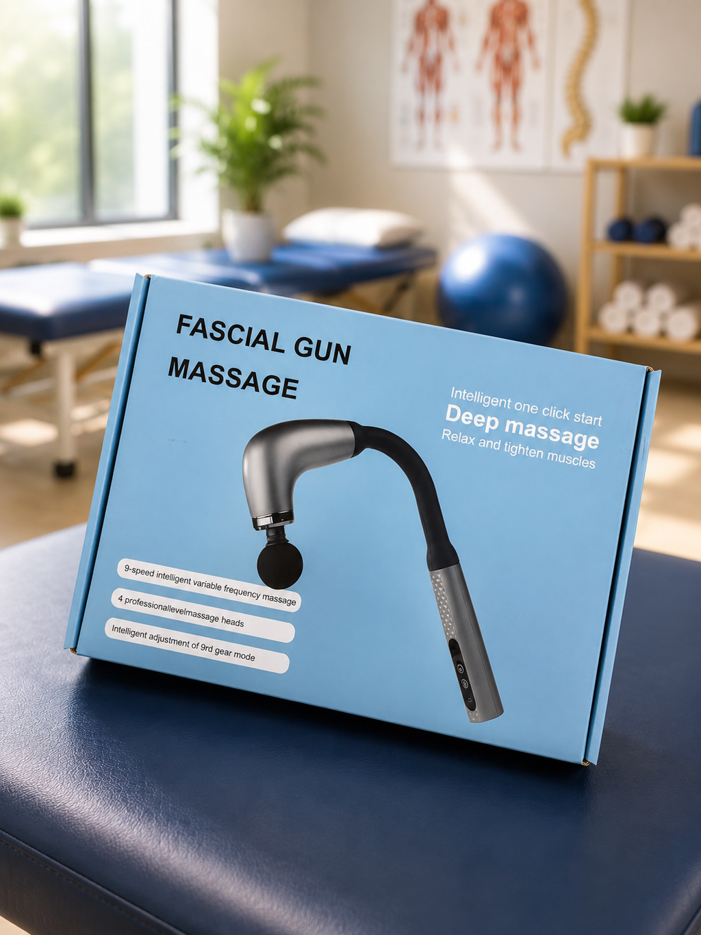 MASAJEADOR MUSCULAR PISTOLA CURVA ELÉCTRICA DE MANO DE PLÁSTICO 10 MODOS Y VELOCIDADES  EDE 1001