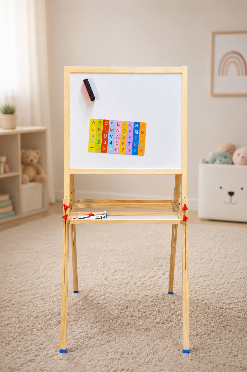PIZARRA MAGNETICA  CON NIVELES DE MADERA PARA DIBUJOS EN PIZARRA O TIZA EDF-102