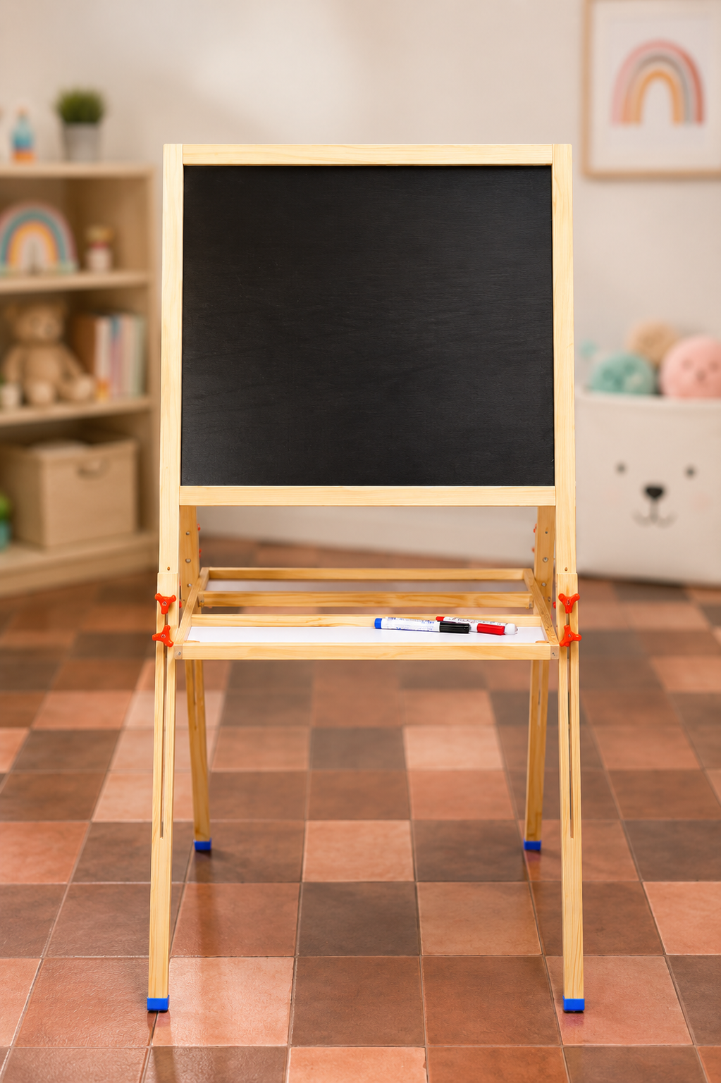 PIZARRA MAGNETICA  CON NIVELES DE MADERA PARA DIBUJOS EN PIZARRA O TIZA EDF-102