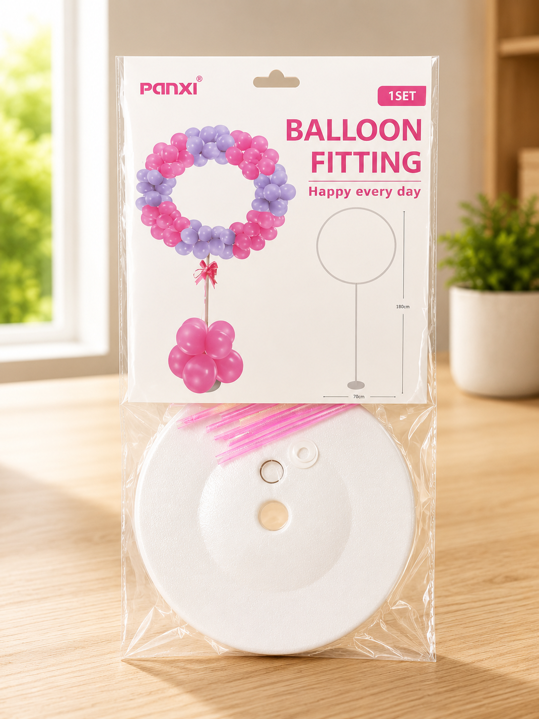 Juego de aro de globos rosas de plástico EDA 1064
