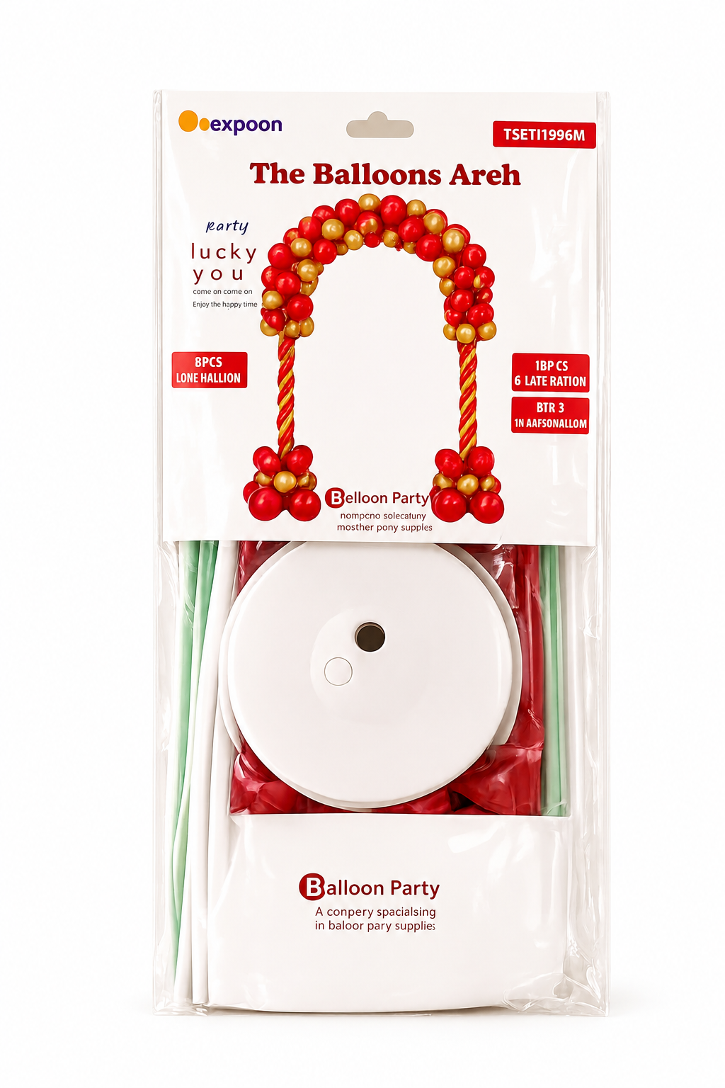 Juego de arco de globos ROJO Y DORADO de plástico EDA 1058