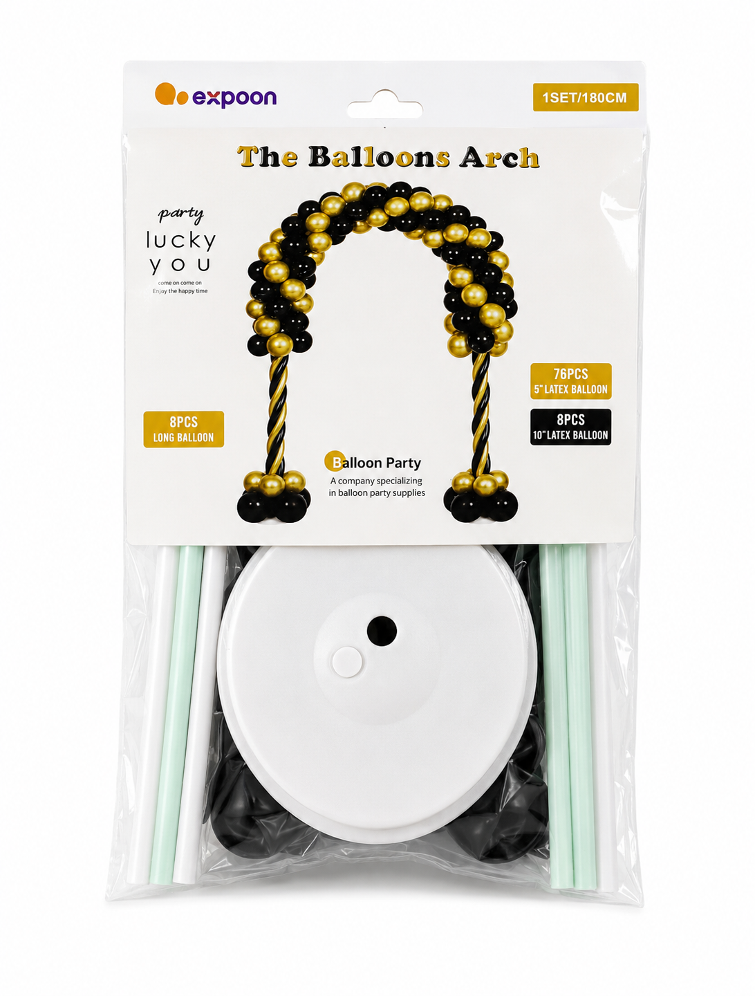 Juego de arco de globos negros de plástico  EDA 1056