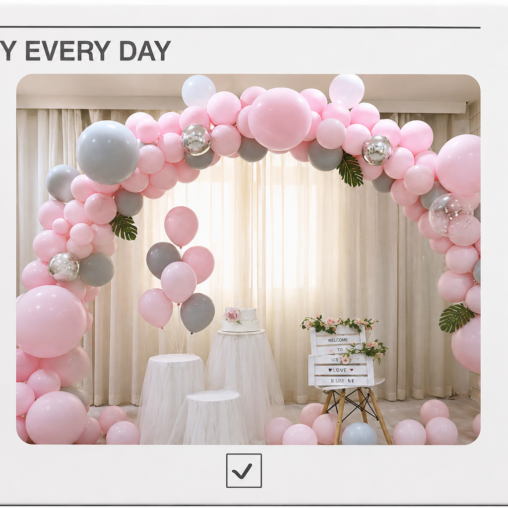 Juego de arco grande de globos de plástico