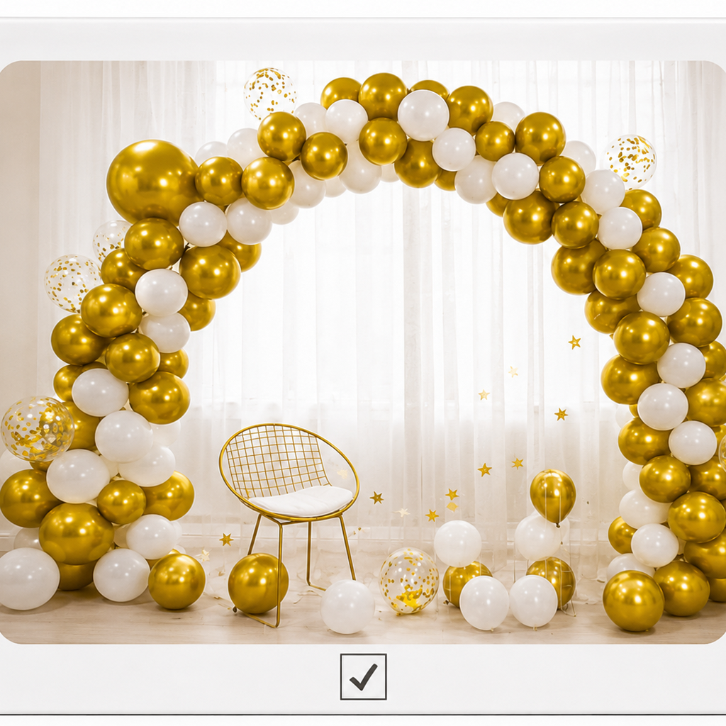 Juego de arco grande de globos de plástico