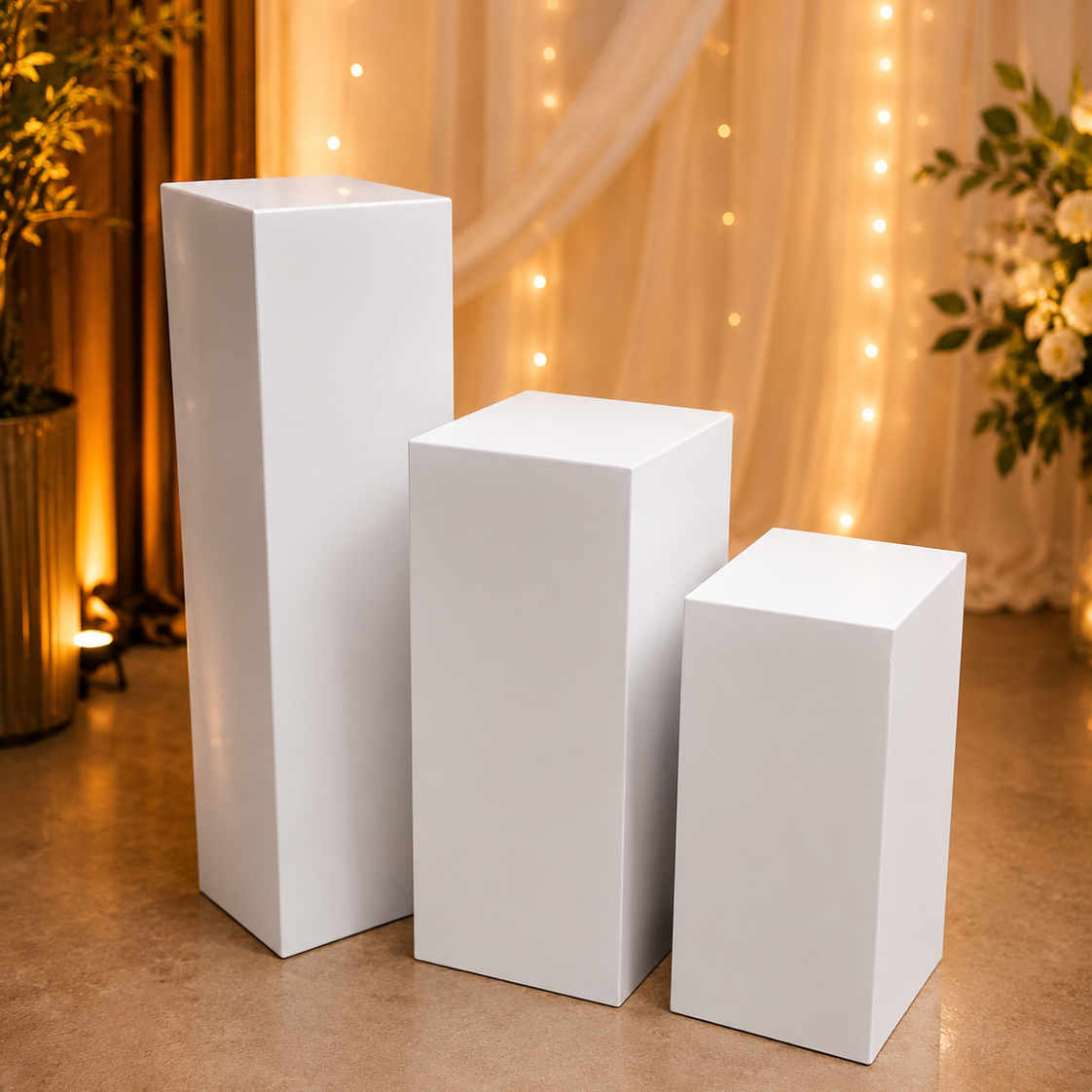 SET DE CUBOS,JUEGO DE TRES PIEZAS PARA  DECORACION DE EVENTOS,EDC 651