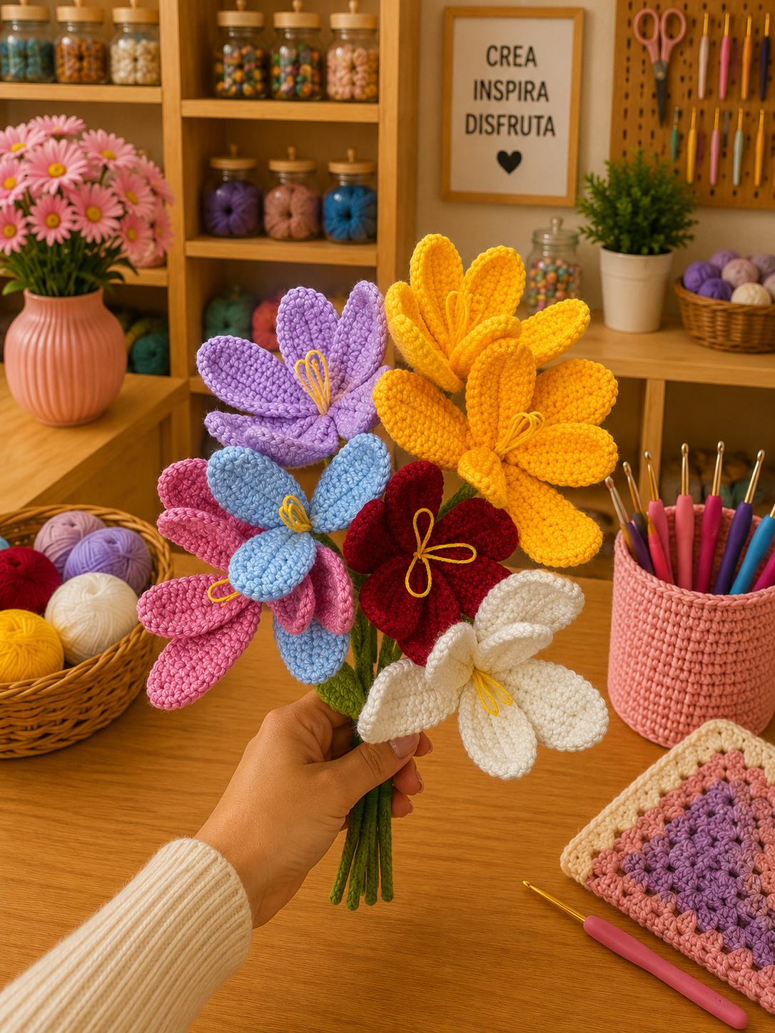 FLOR TEJIDO LIRIO DE POLIÉSTER  VARIADOS EDD 510