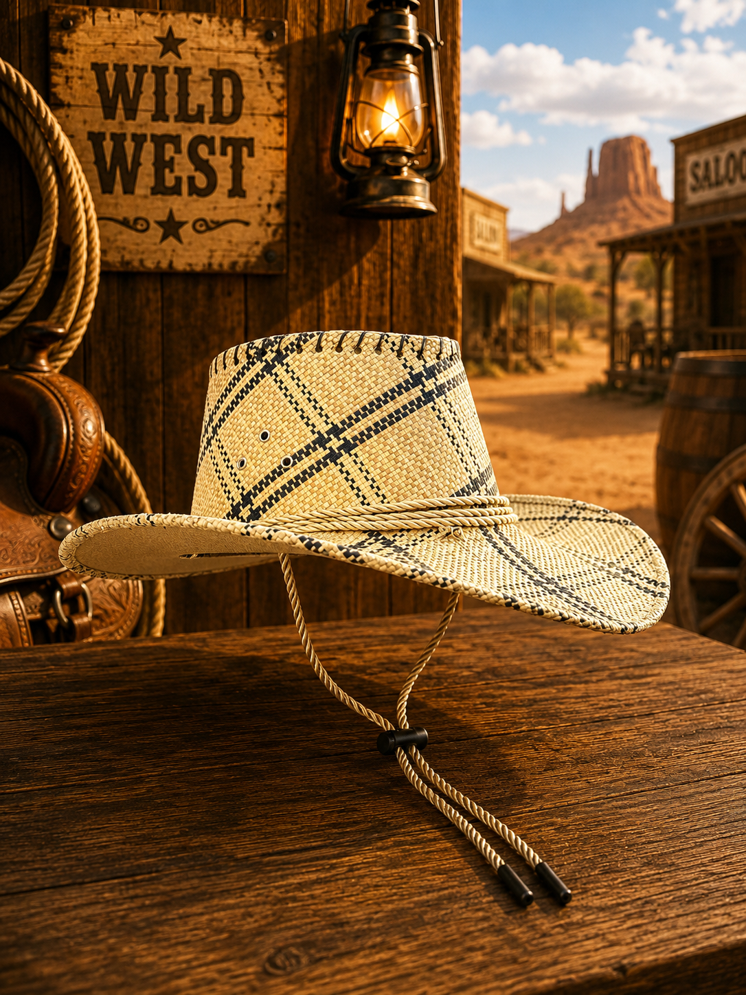 SOMBRERO VAQUERO DE CUADRICULA GRANDE  EDE-809,810,811,812,813