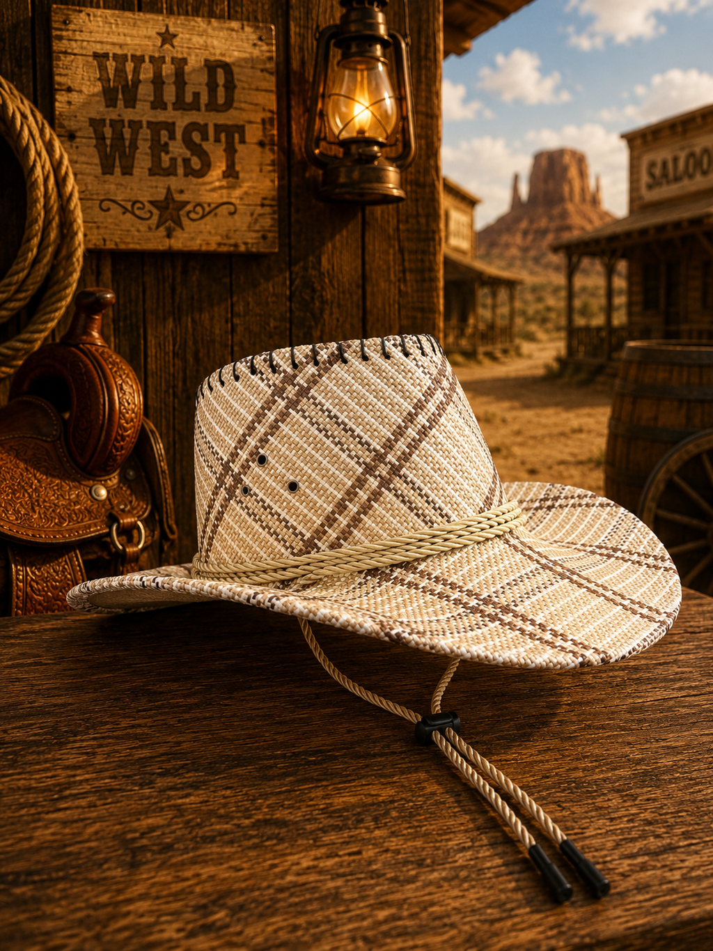 SOMBRERO VAQUERO DE CUADRICULA GRANDE  EDE-809,810,811,812,813
