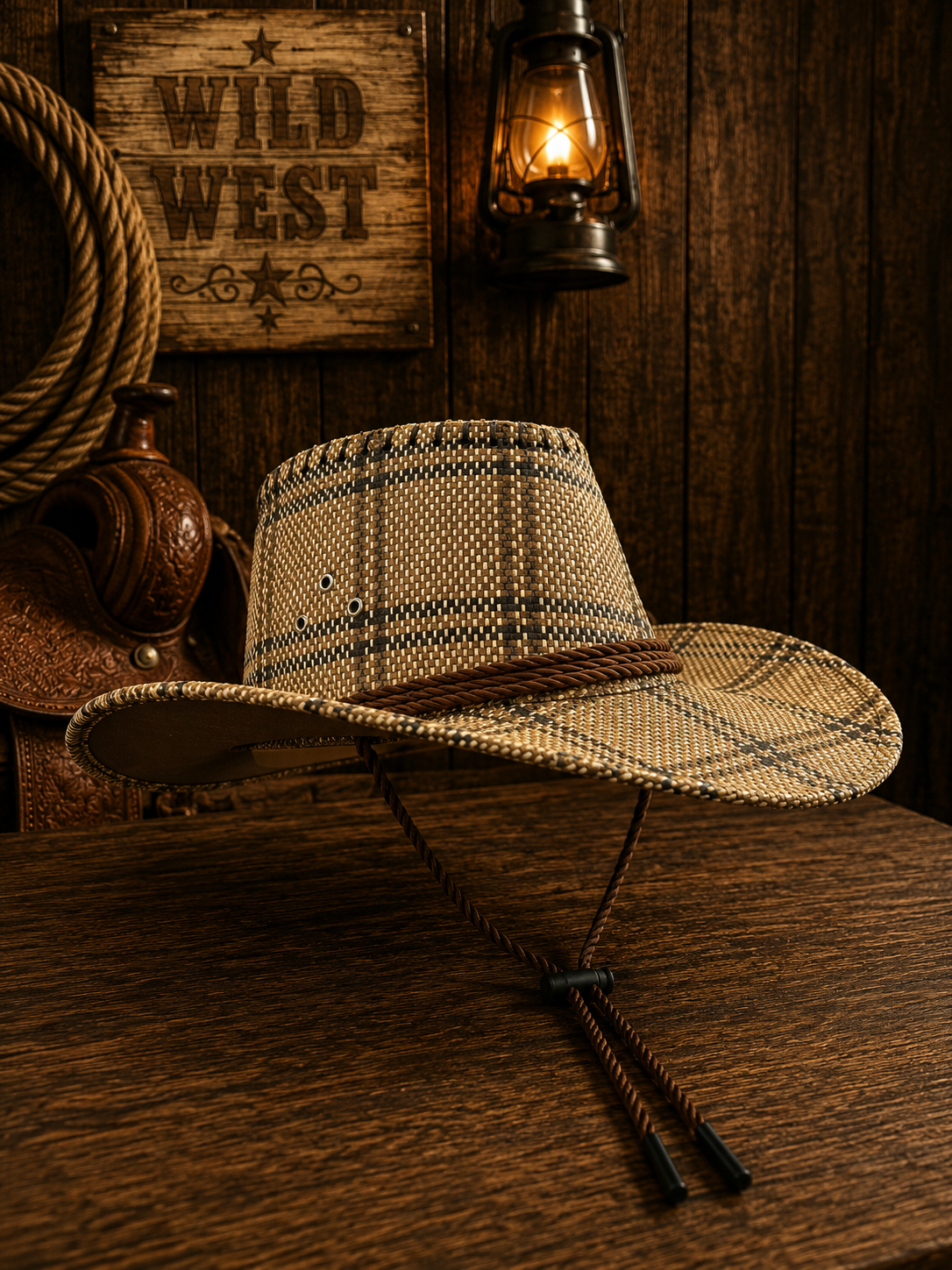SOMBRERO VAQUERO DE CUADRICULA GRANDE  EDE-809,810,811,812,813