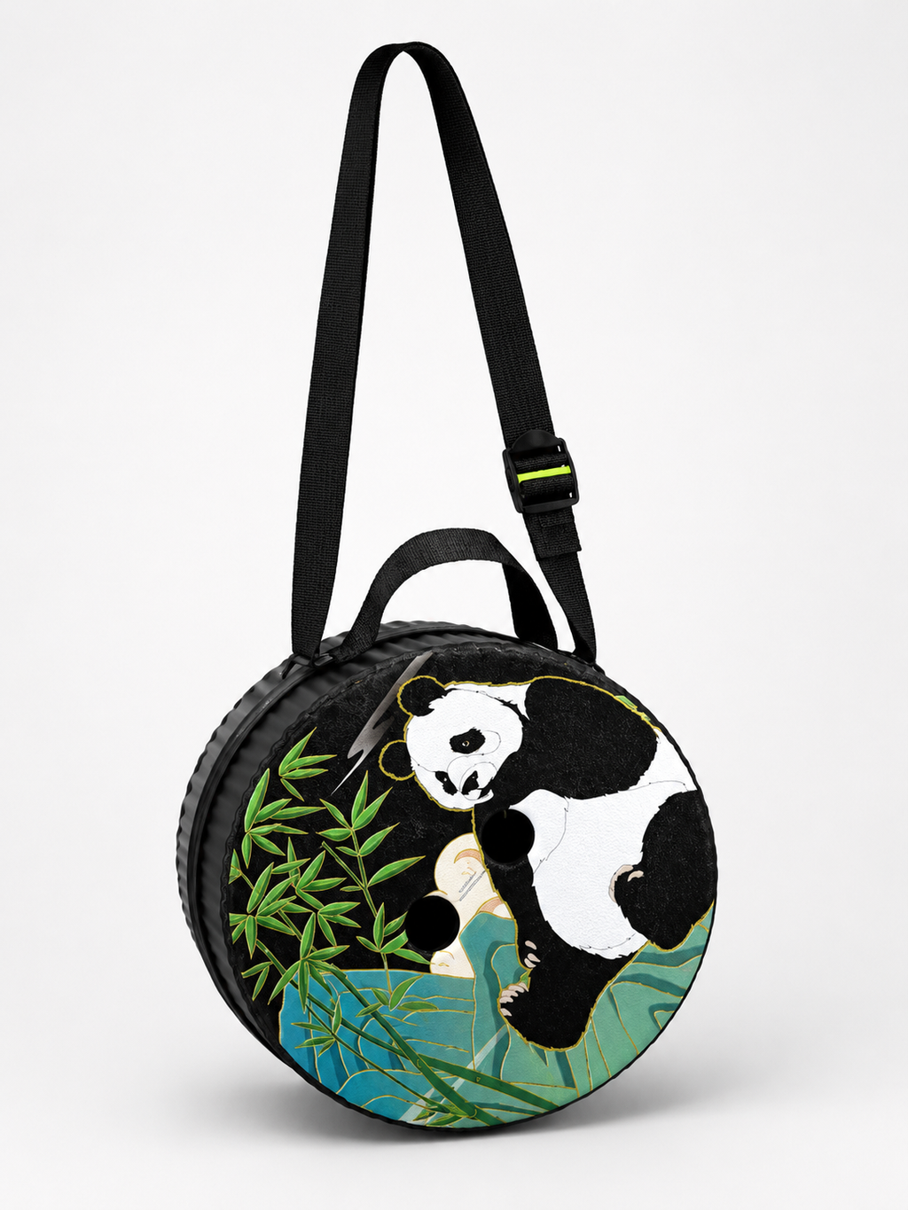 Banquillo retractil de plastico, circular con figura de panda EDA 550