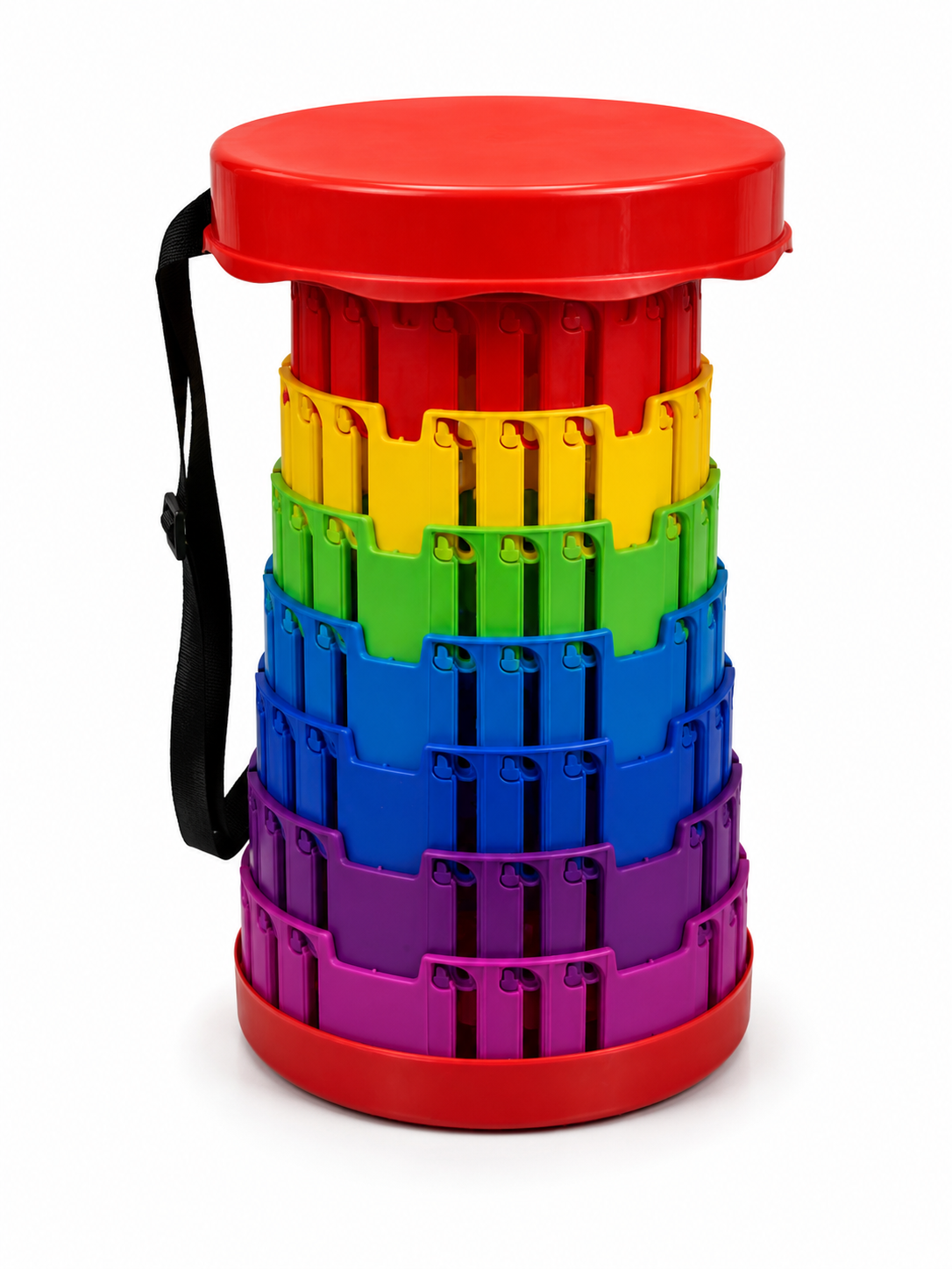 TABURETE PLEGABLE DE PLASTICO CON DISEÑO ARCOIRIS TAM 45X25,5 EDA 552