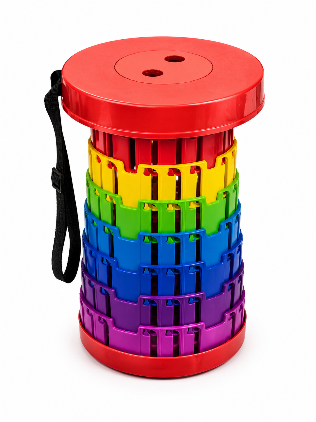 TABURETE PLEGABLE DE PLASTICO CON DISEÑO ARCOIRIS TAM 45X25,5 EDA 552