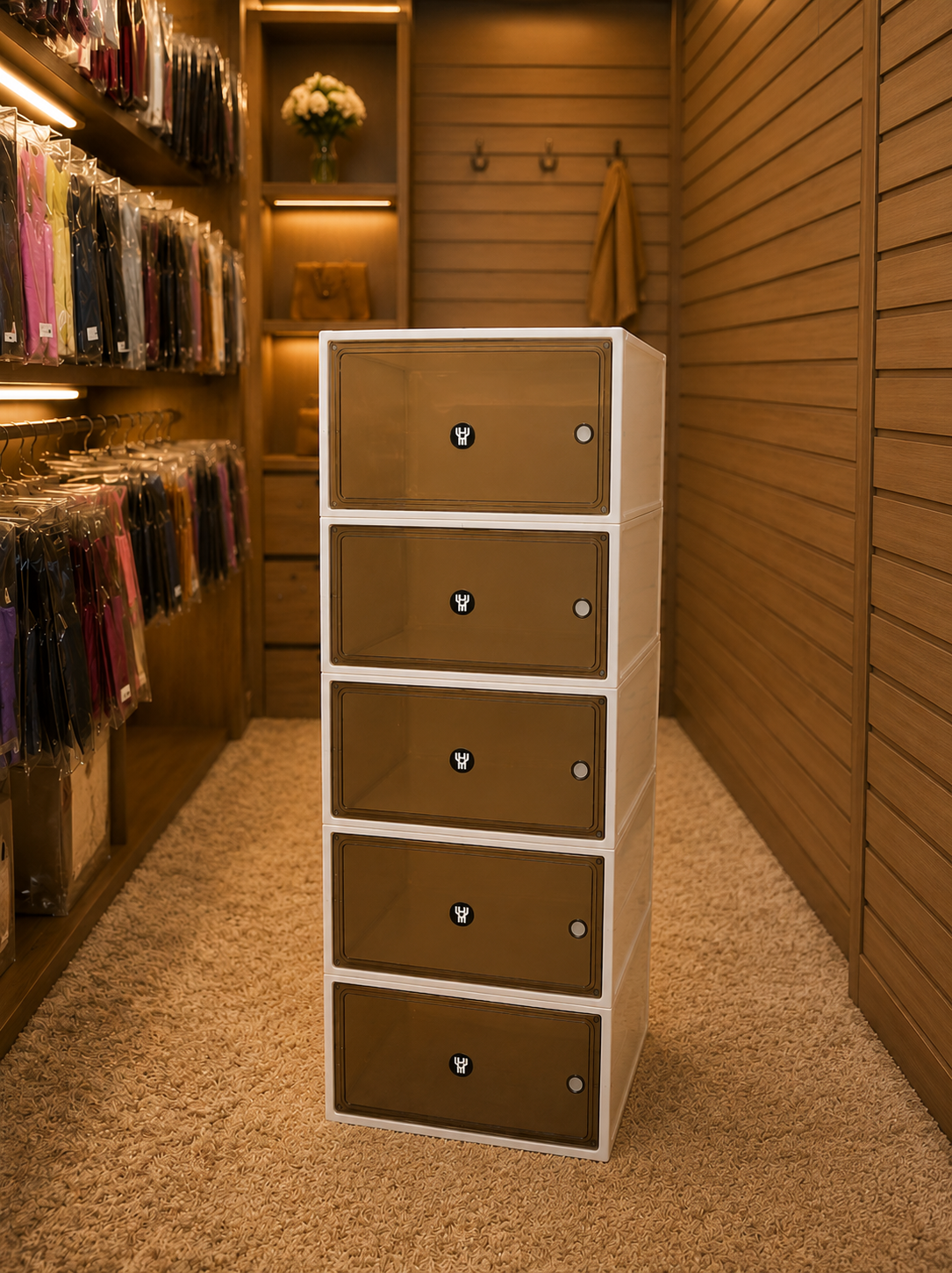 ZAPATERA, CAJA DE PLASTICO CUADRADA TRANSP PARA ZAPATOS EDC 811