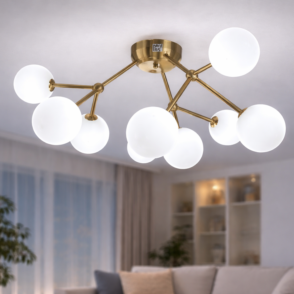 LÁMPARA COLGANTE DE CRISTAL DE NUEVE PLAZAS DBY-105