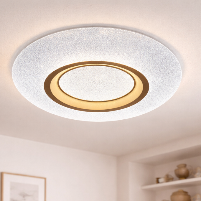 LÁMPARA DE TECHO LED REDONDA DE PLÁSTICO ESCARCHADO DBY-130