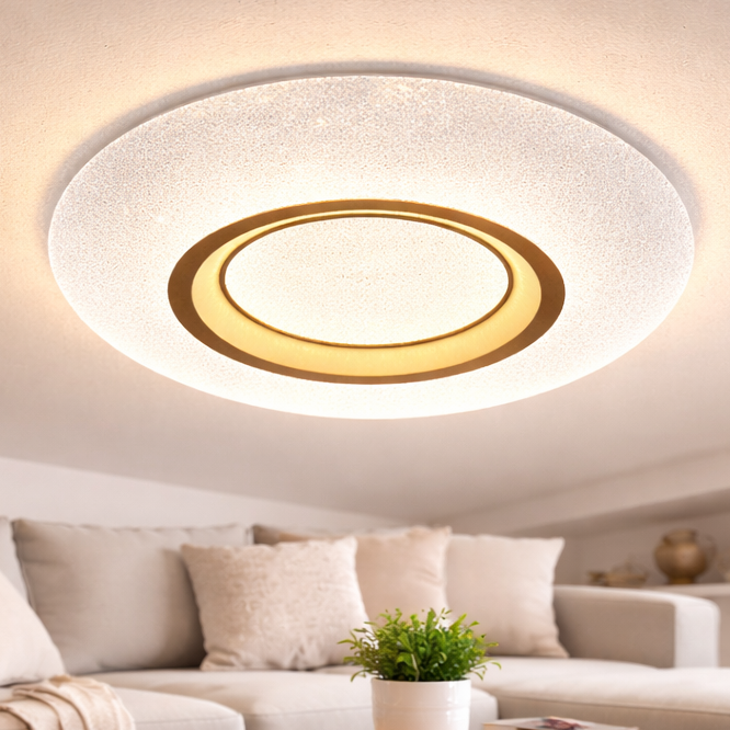 LÁMPARA DE TECHO LED REDONDA DE PLÁSTICO ESCARCHADO DBY-130