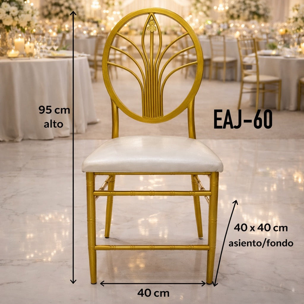 SILLA CON RESPALDO LÁSER DE ACERO INOXIDABLE EAJ-60