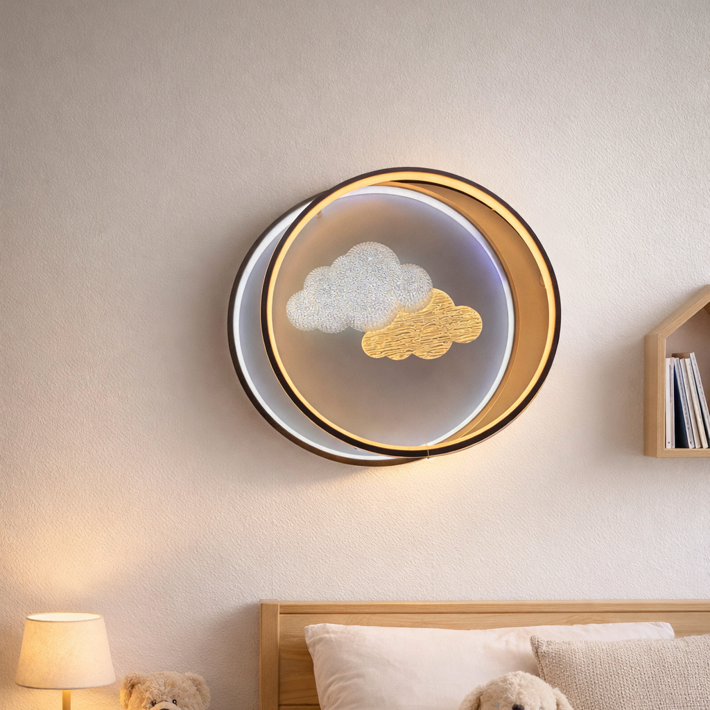 LÁMPARA LED DE PLÁSTICO CON PATRÓN DE NUBES BLANCAS DBY-002